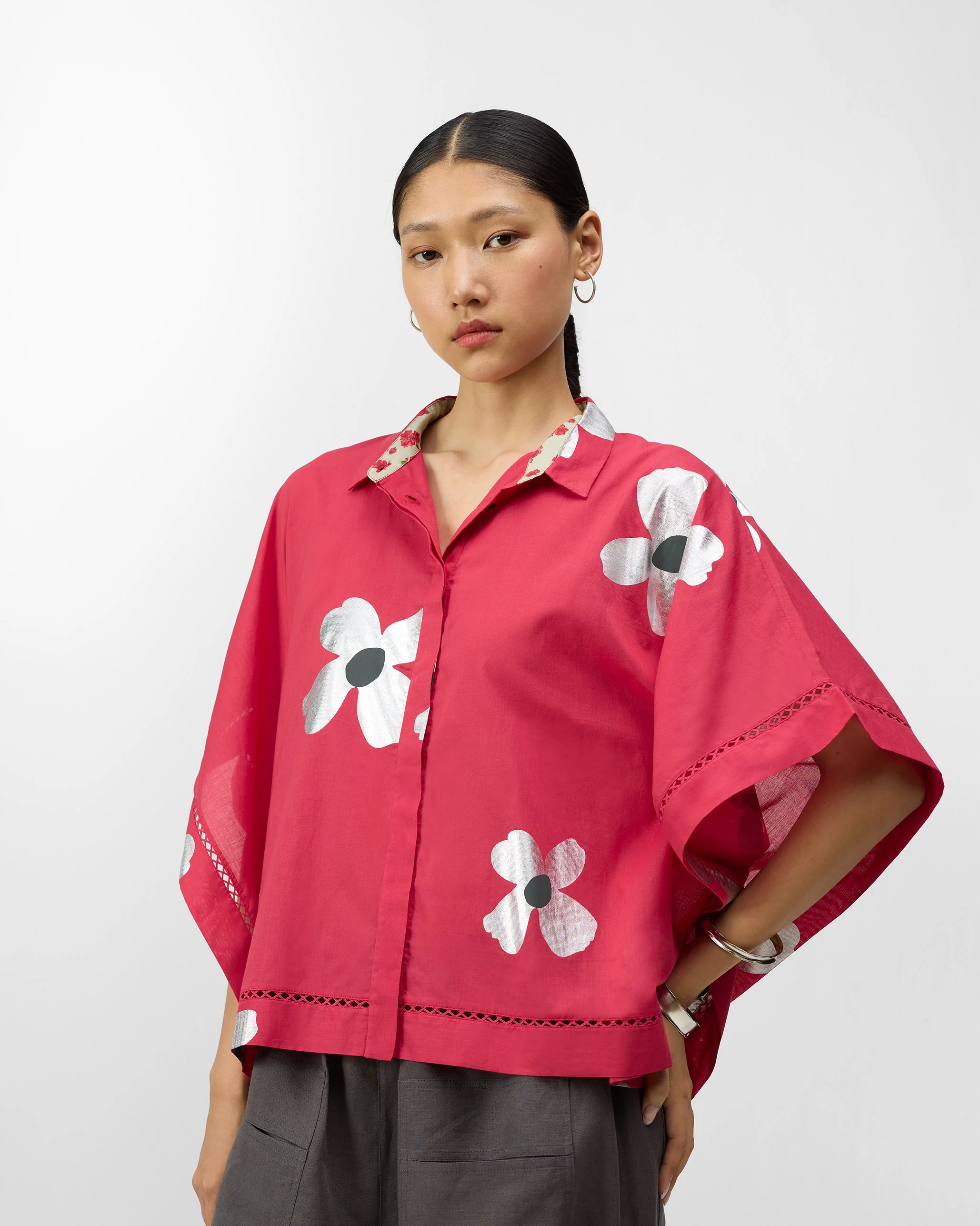 Uma Top - Watermelon & Silver Print - Image 2
