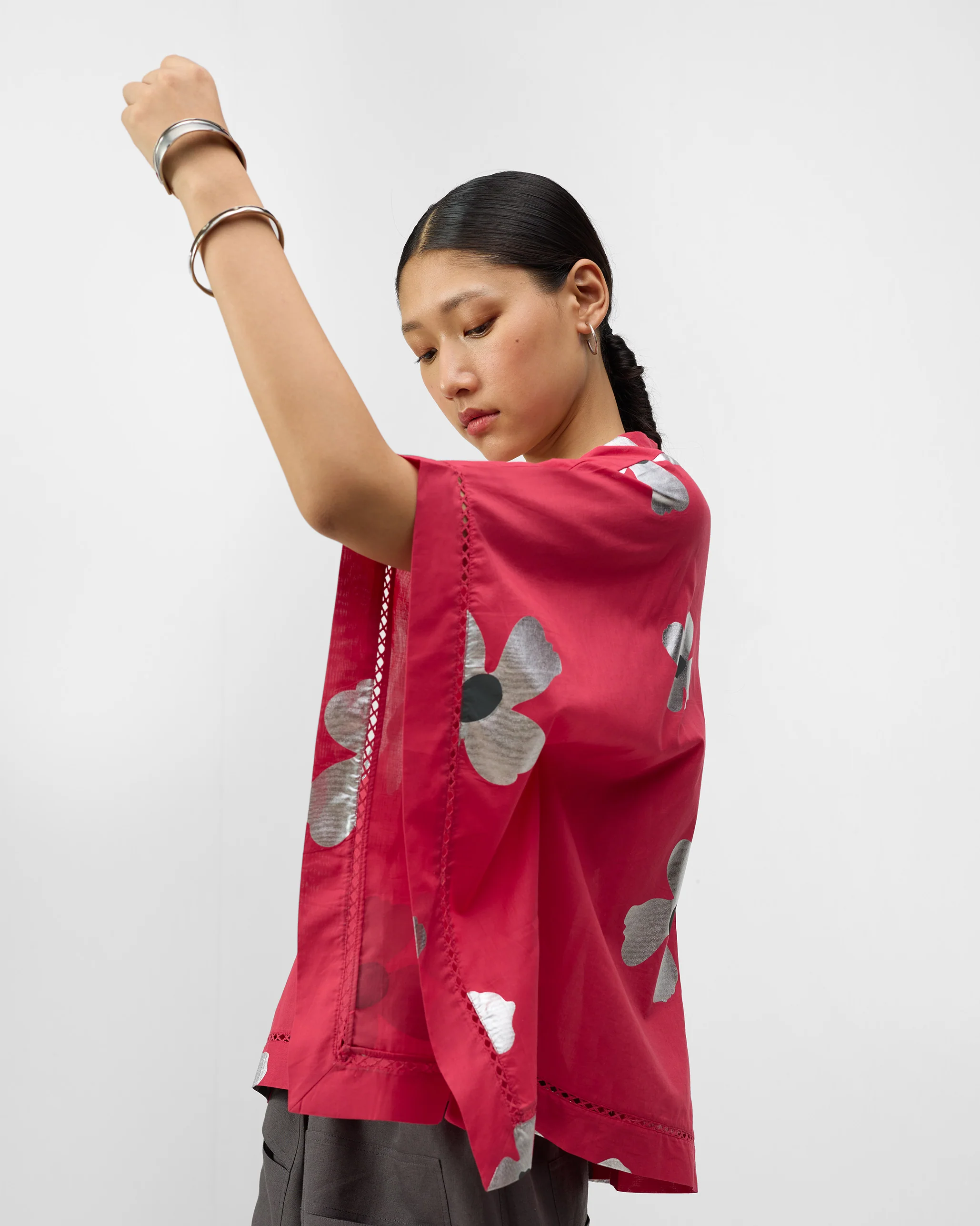 Uma Top - Watermelon & Silver Print - Image 4