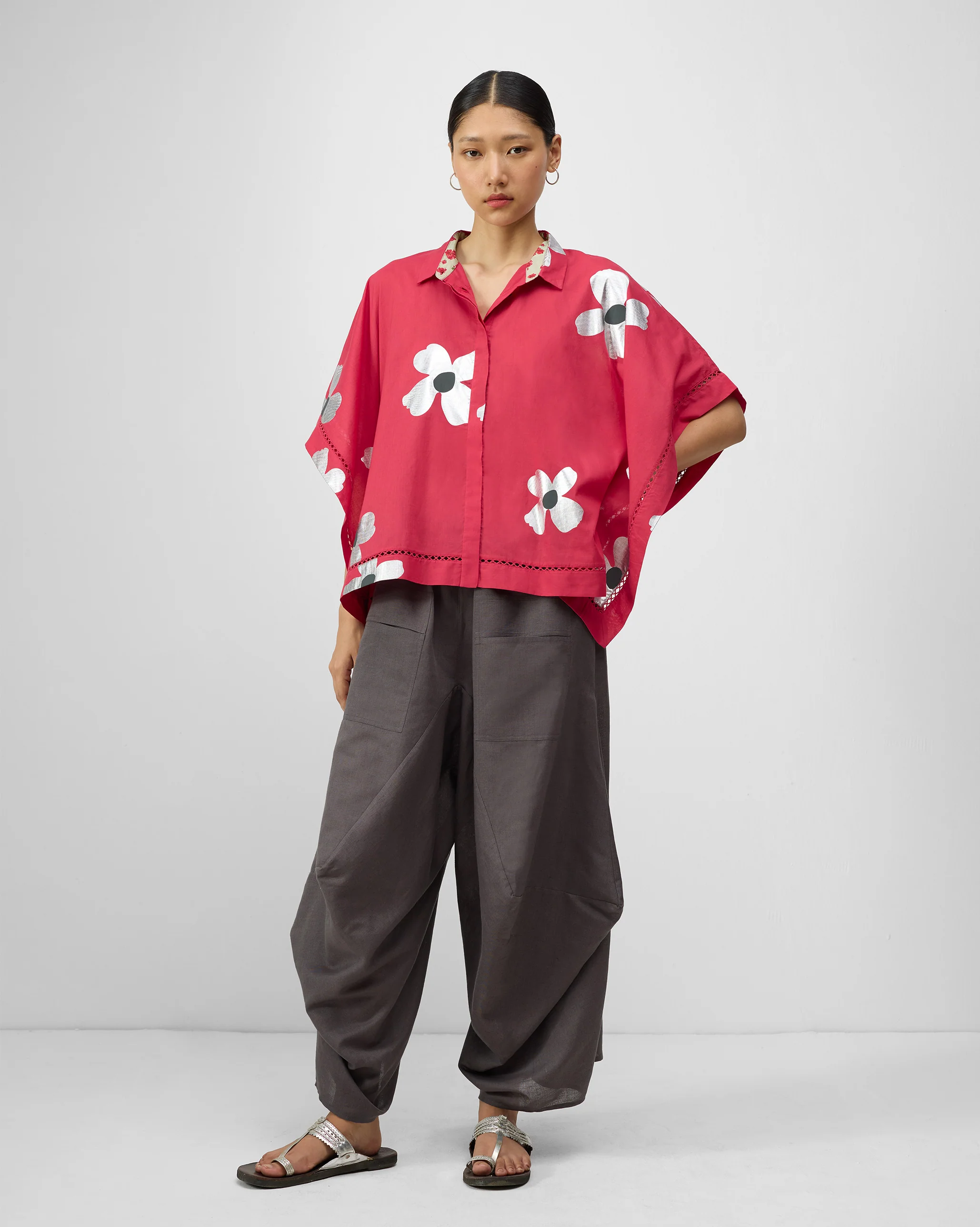 Uma Top - Watermelon & Silver Print - Image 8