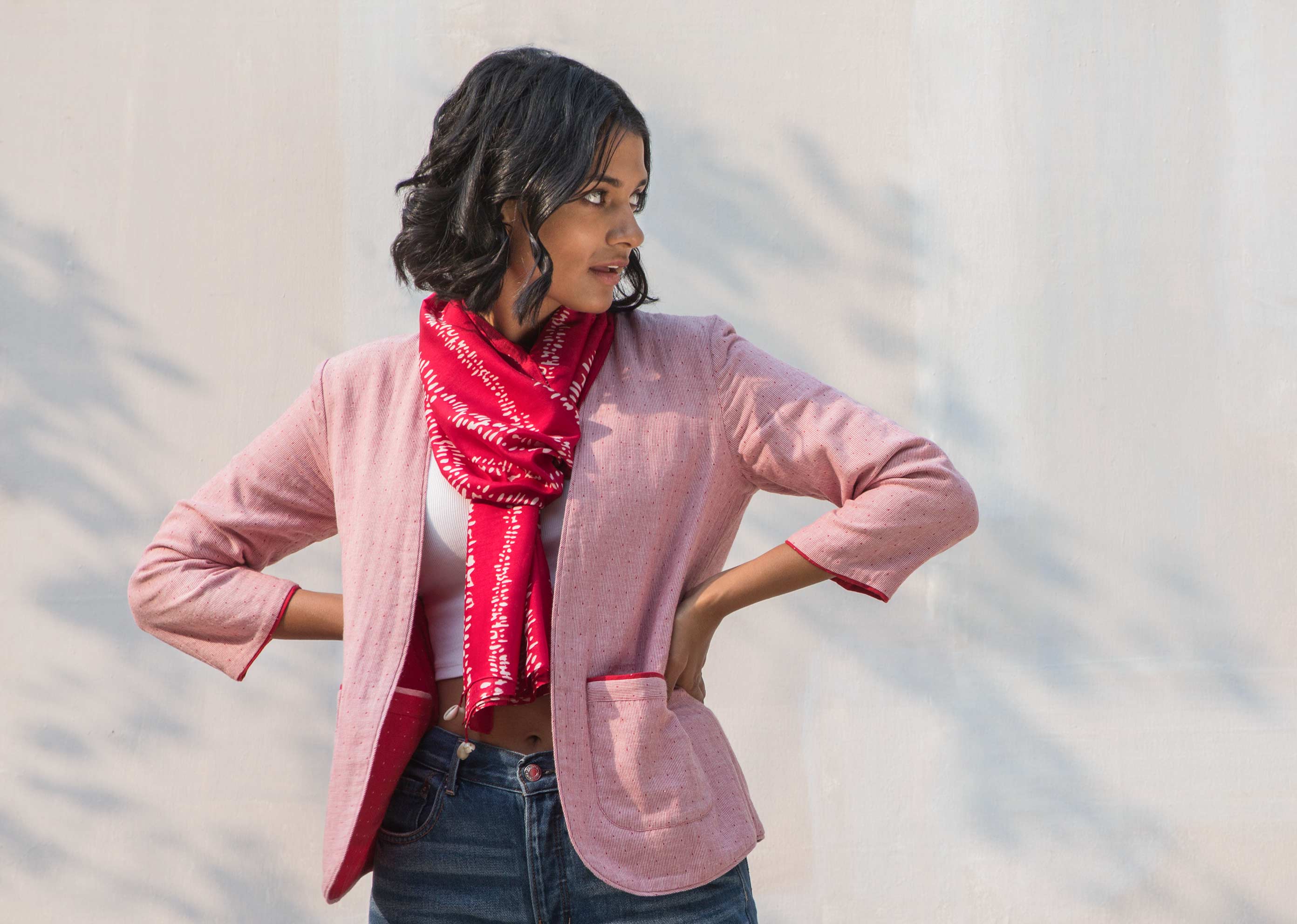 Uneven Dot Stripe Scarf - Image 3