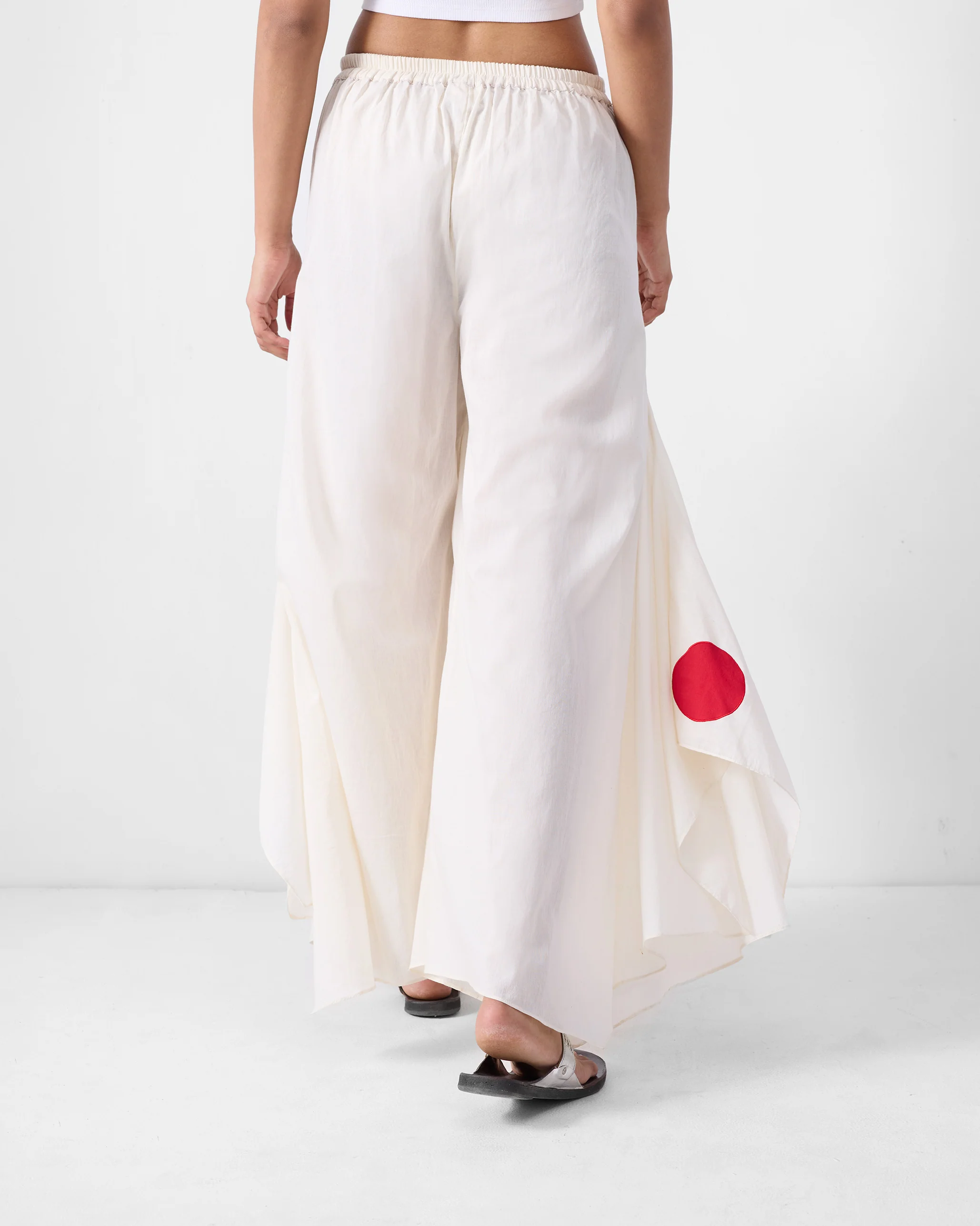 Uneven Hem Pants - Ivory - Image 4
