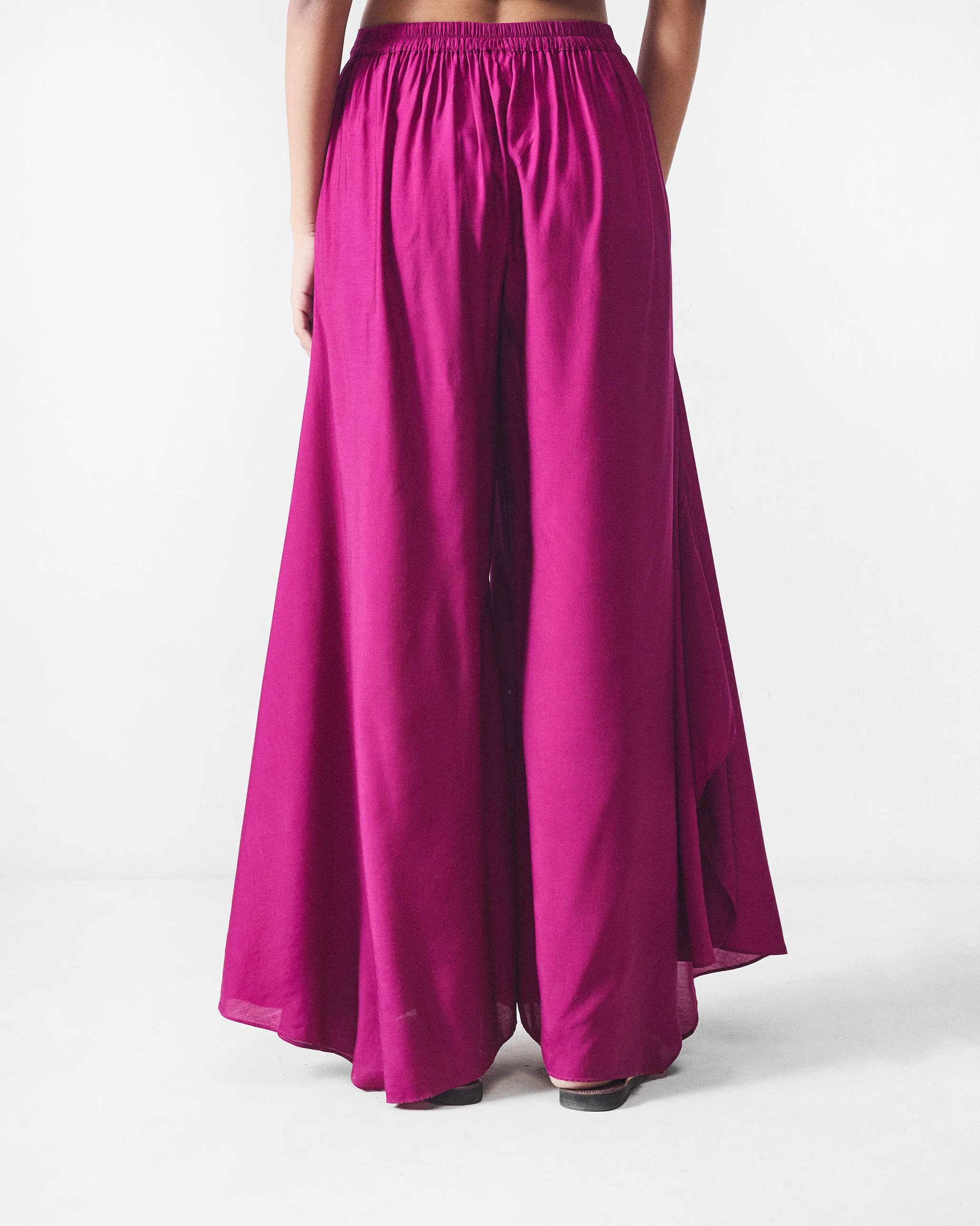 Uneven Hem Pants - Mulberry - Image 3
