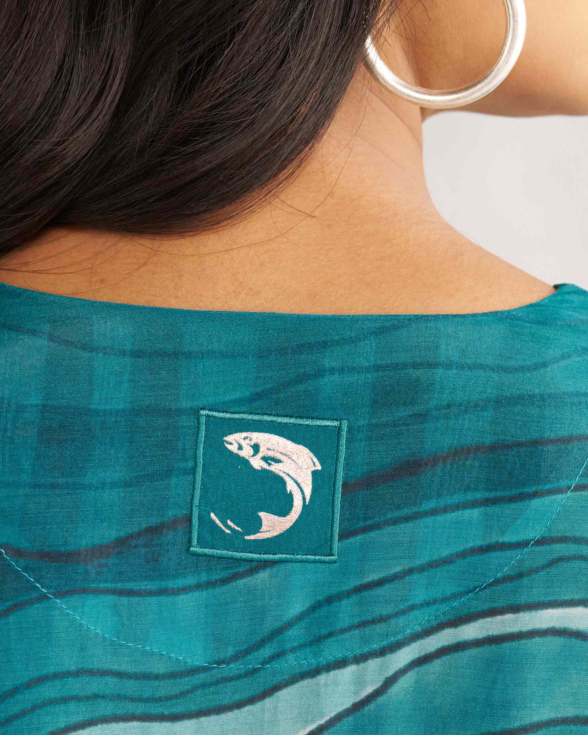 V-Neck Flare Kurta - Teal Tssxnb - Image 2