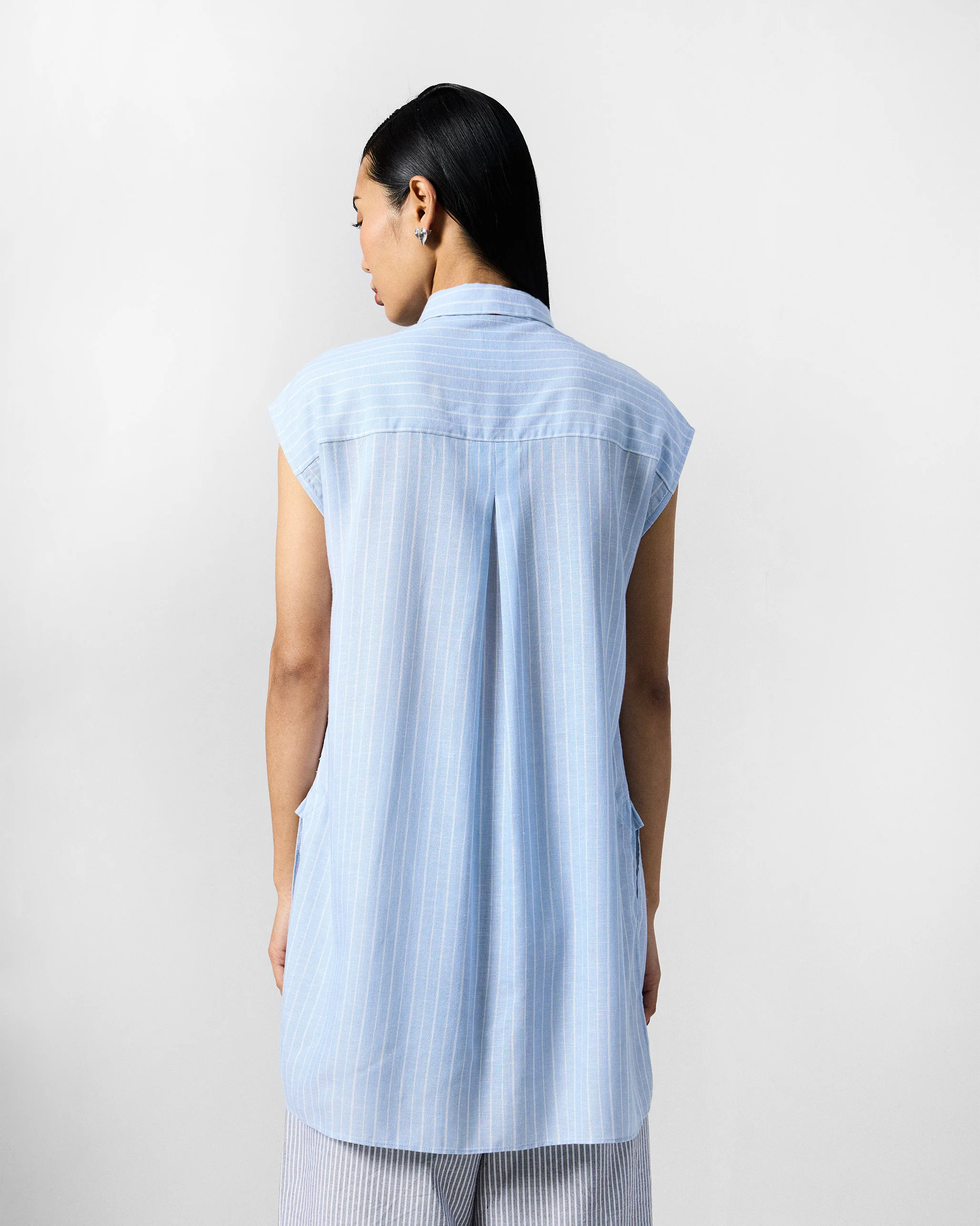 Vaah Top - Blue & white Stripes - Image 4