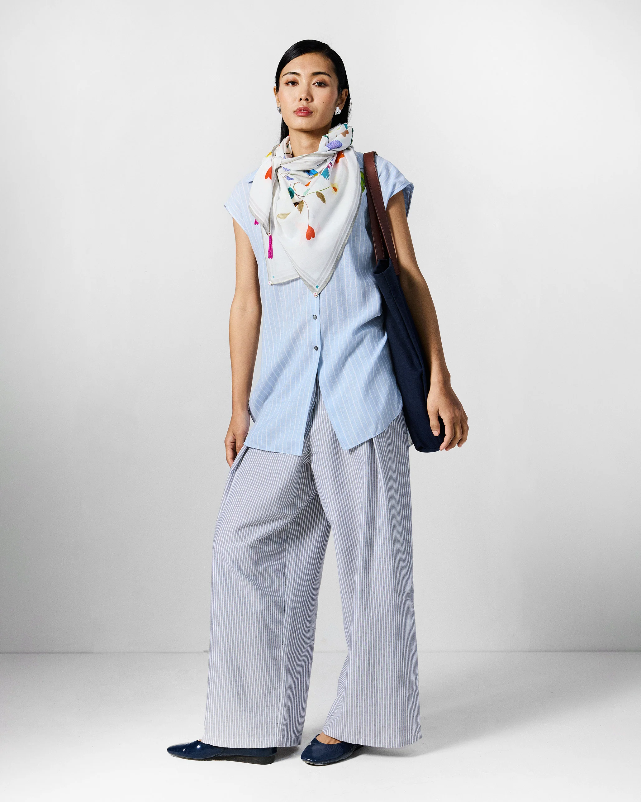 Vaah Top - Blue & white Stripes - Image 7