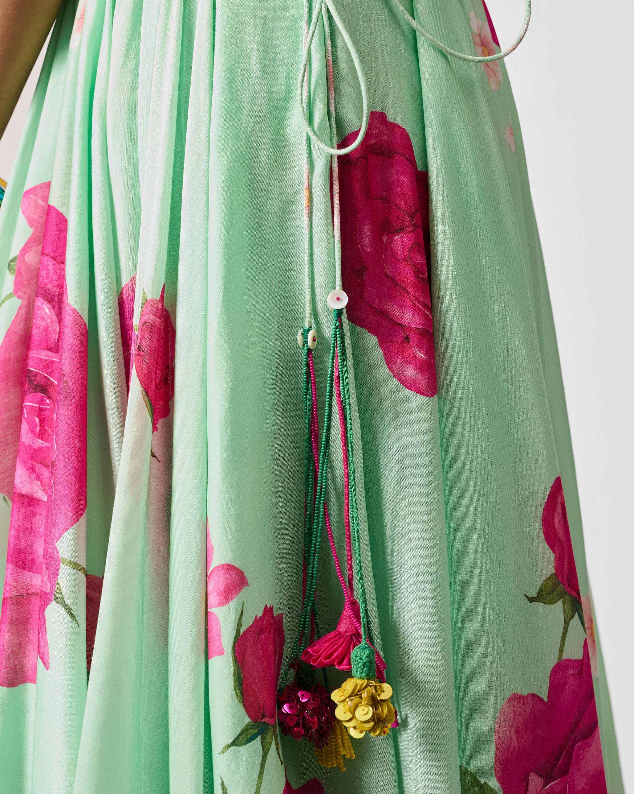 Vaya Skirt - Sea blue & Fuchsia Printed - Image 3