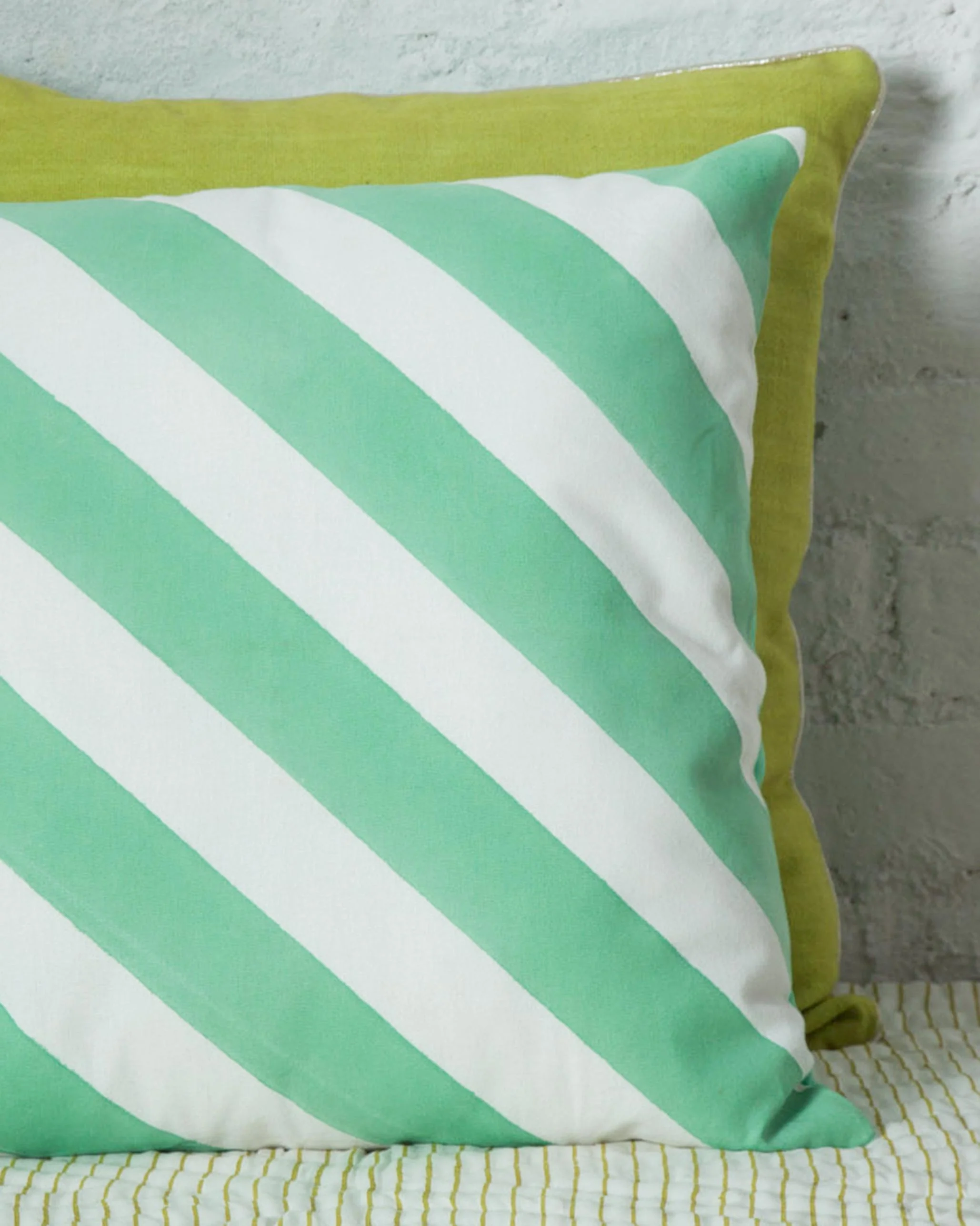 Verandah Candy Stripe Cushion Cover - Aqua - Image 2