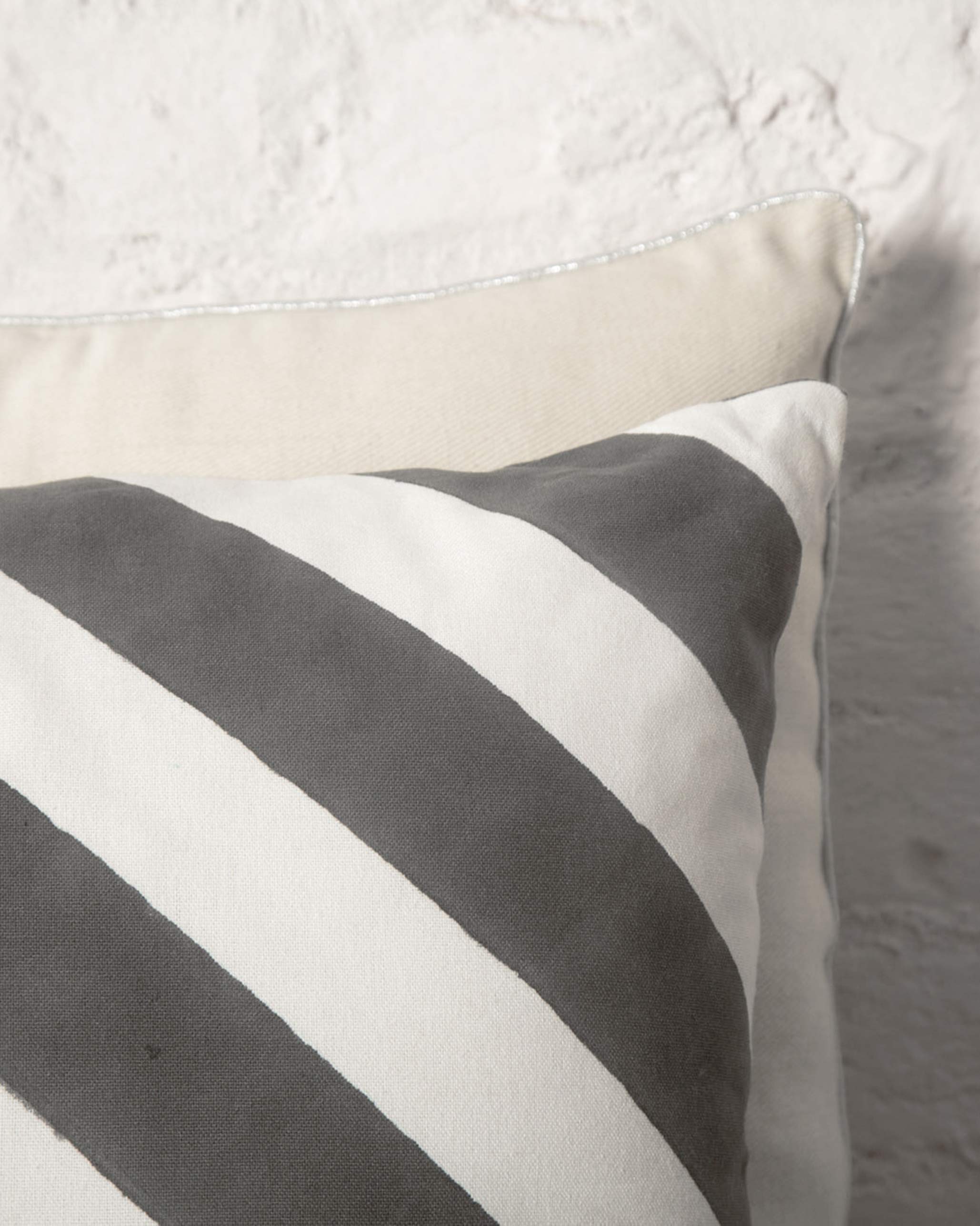 Verandah Candy Stripe Cushion Cover - Charcoal - Image 2