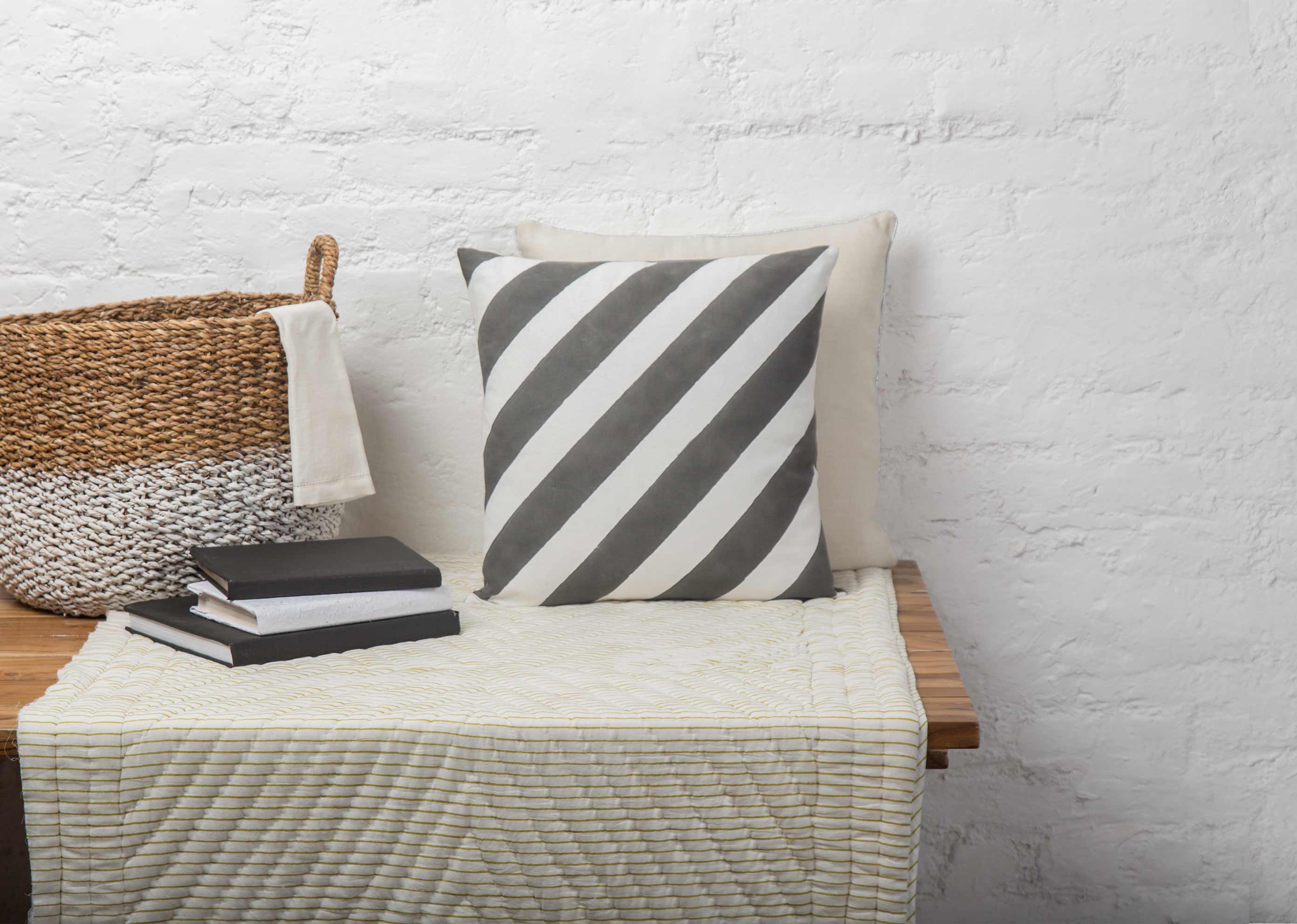 Verandah Candy Stripe Cushion Cover - Charcoal - Image 3