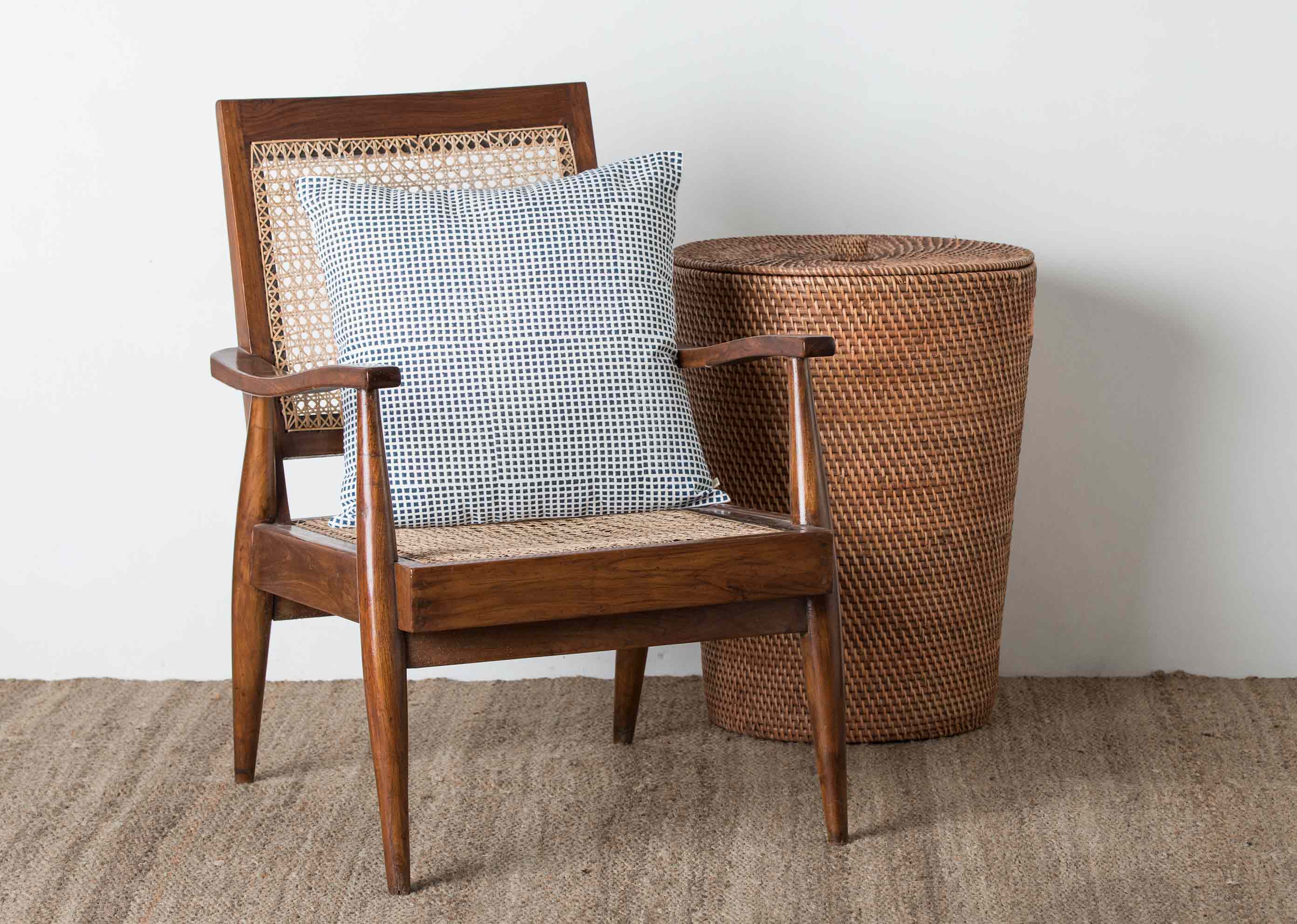 Verandah Checkered Block Cushion Cover - Blue - Image 3