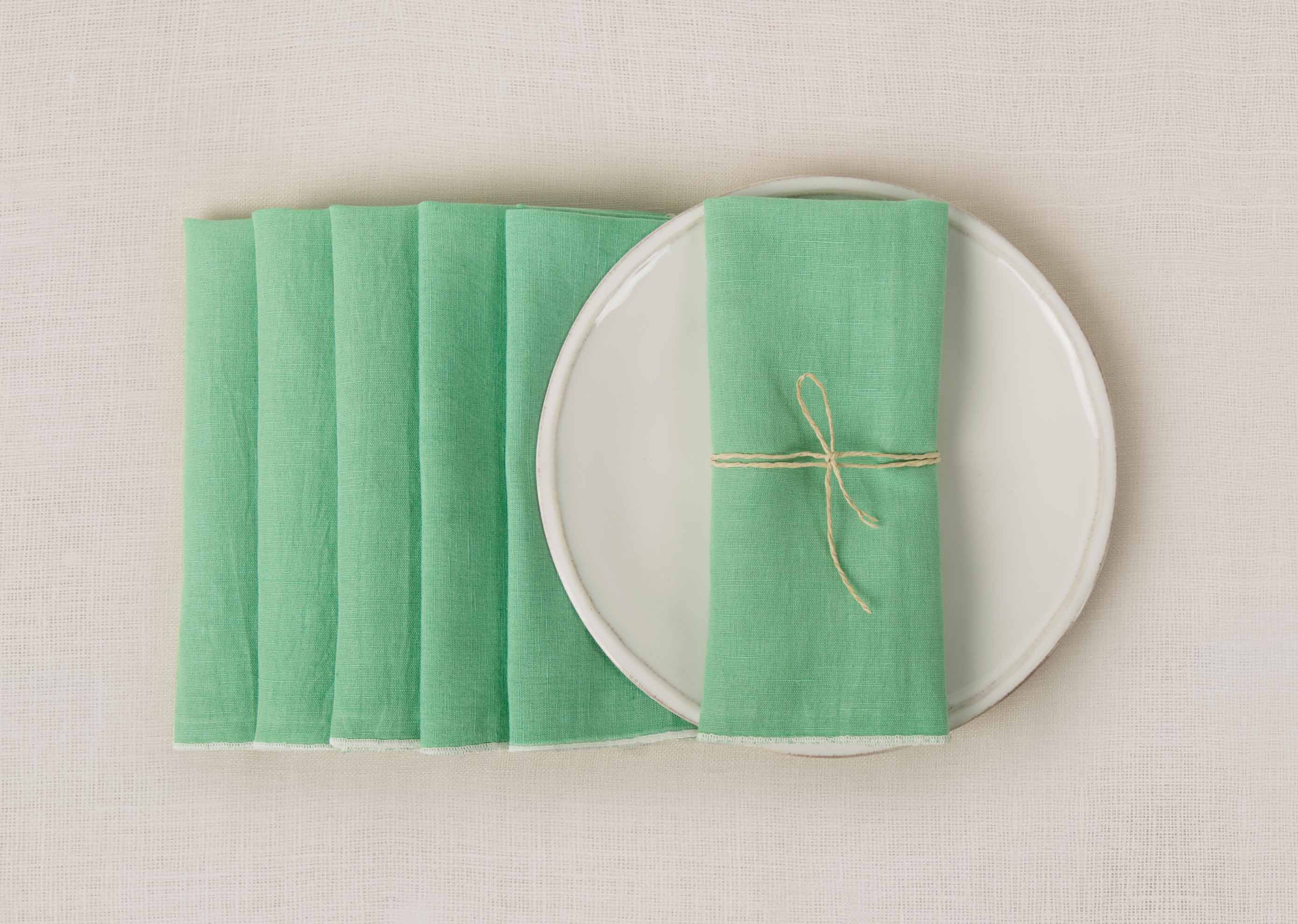 Verandah Cocktail Napkins (Set of 6) - Aqua & Charcoal - Image 3