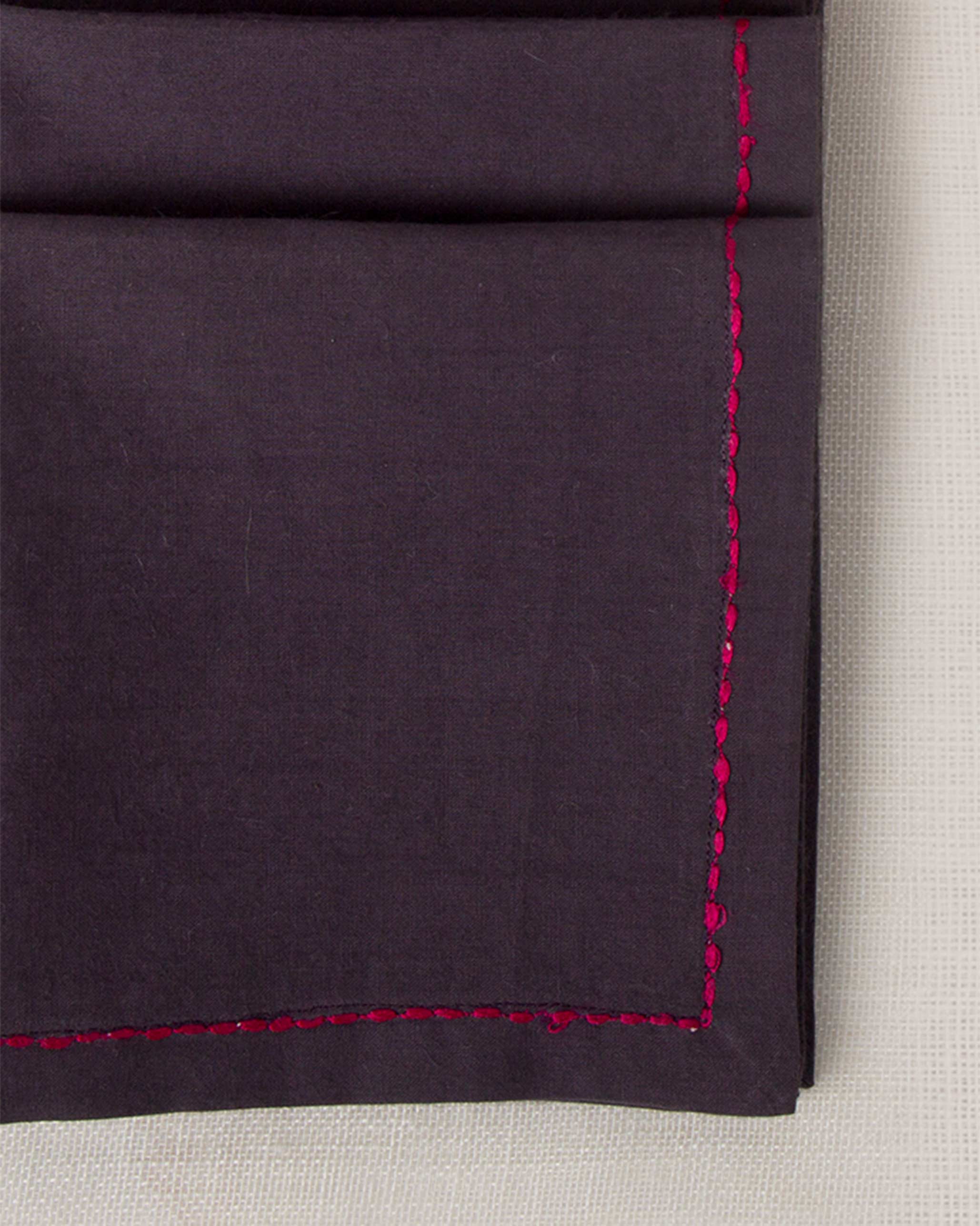 Verandah Cocktail Napkins (Set of 6) - Charcoal & Fuchsia - Image 2
