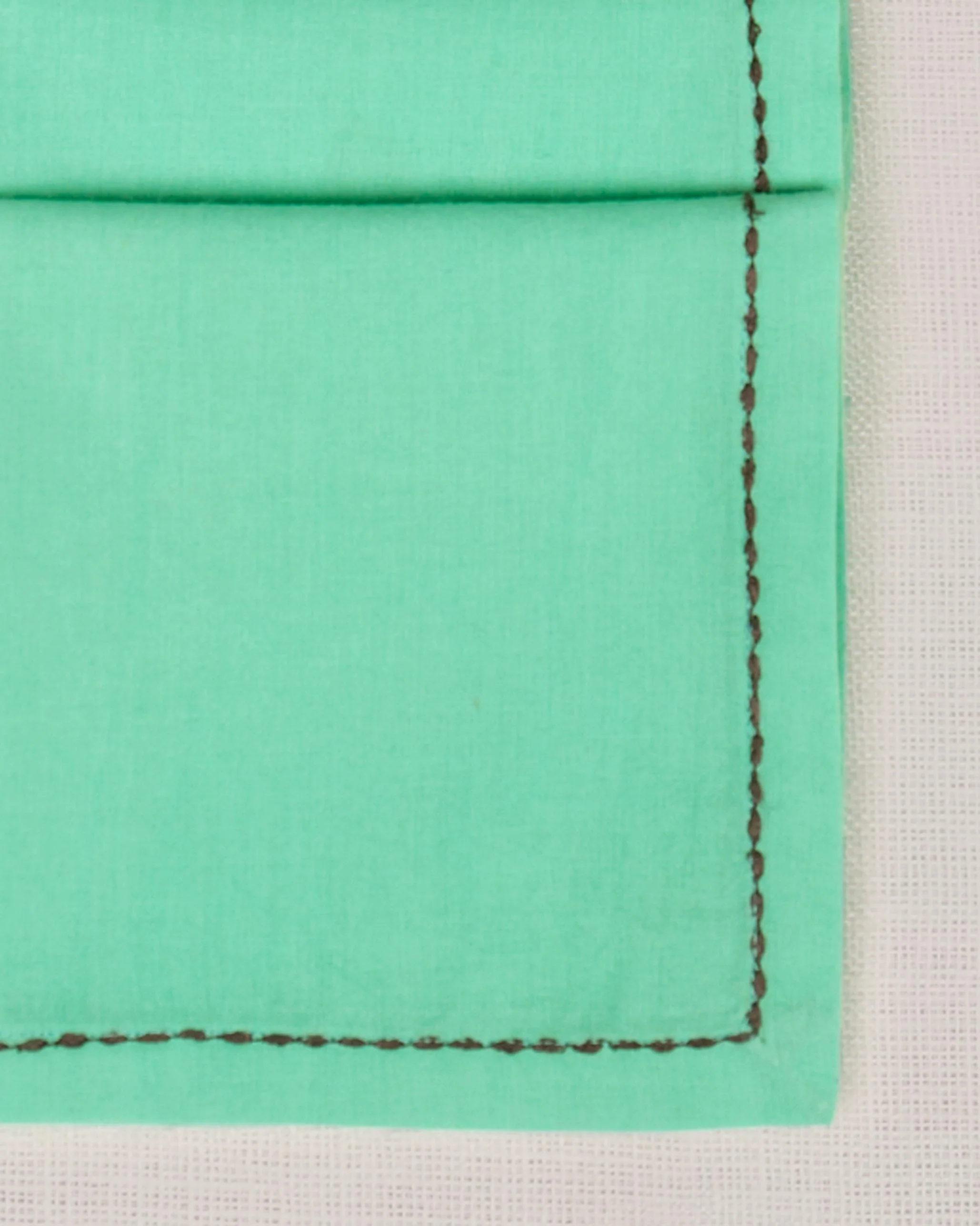 Verandah Dinner Napkins (Set of 6) - Aqua & Ivory - Image 2