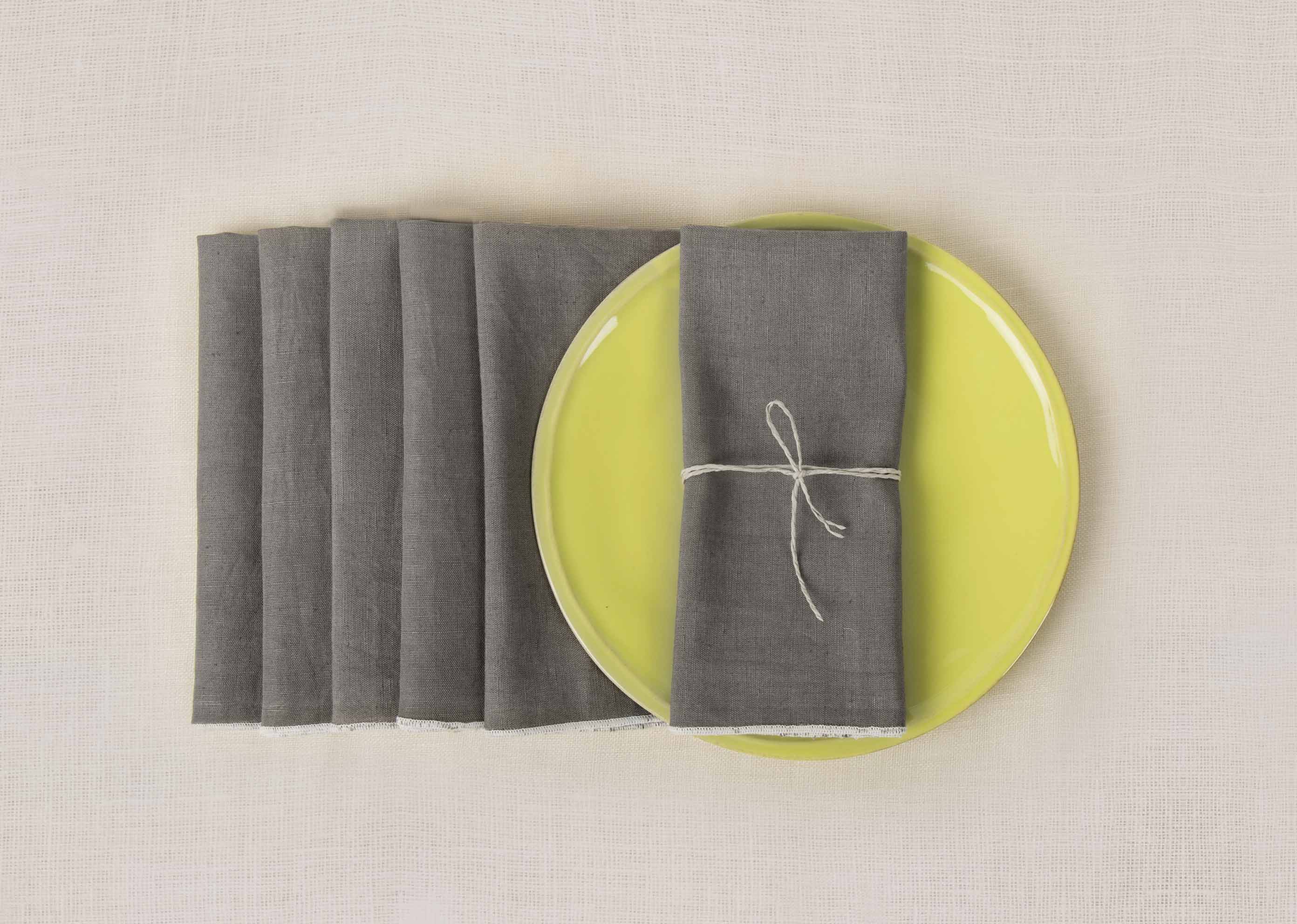 Verandah Dinner Napkins (Set of 6) - Grey - Image 2