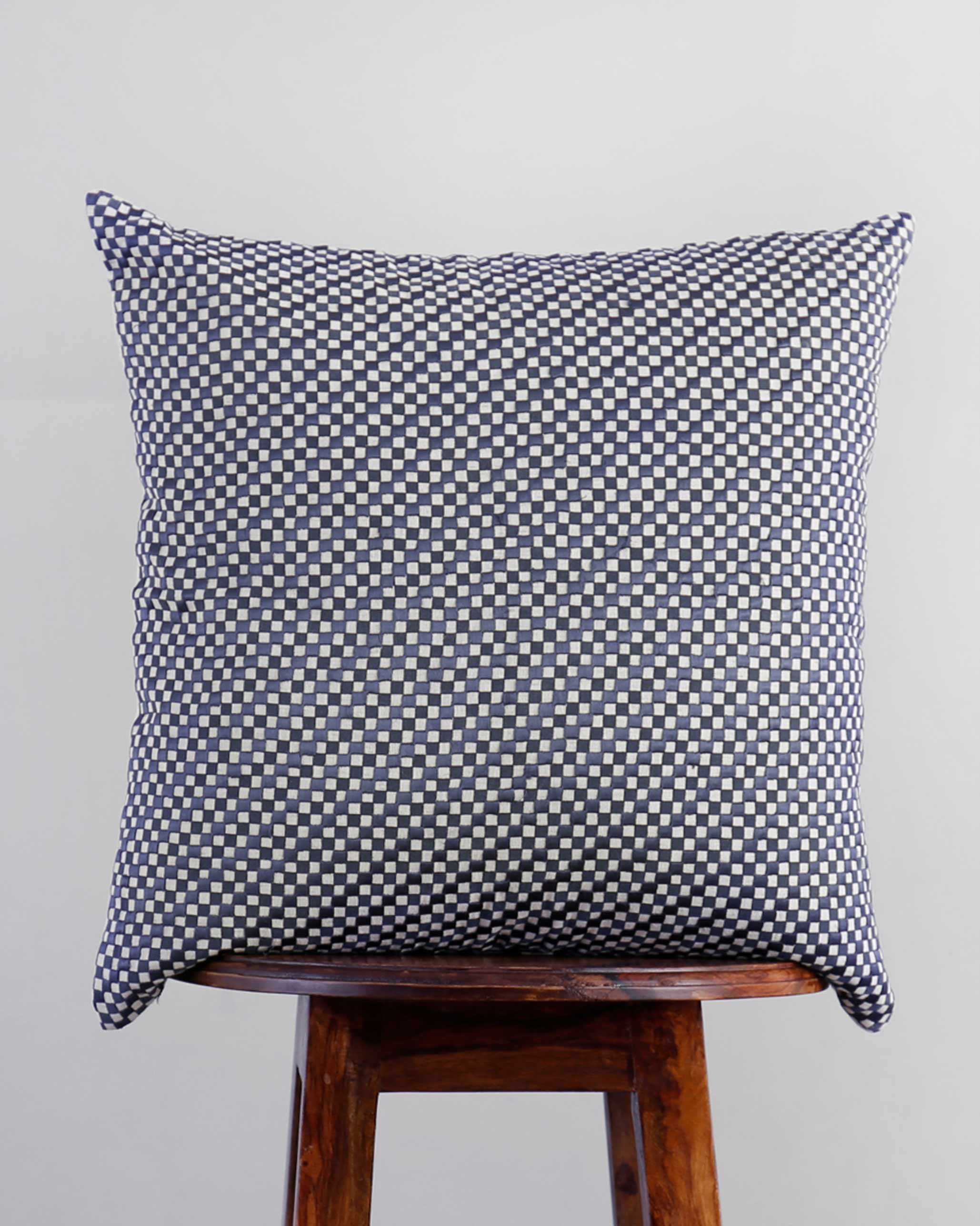 Verandah Lattice Cushion Cover - Indigo - Image 2