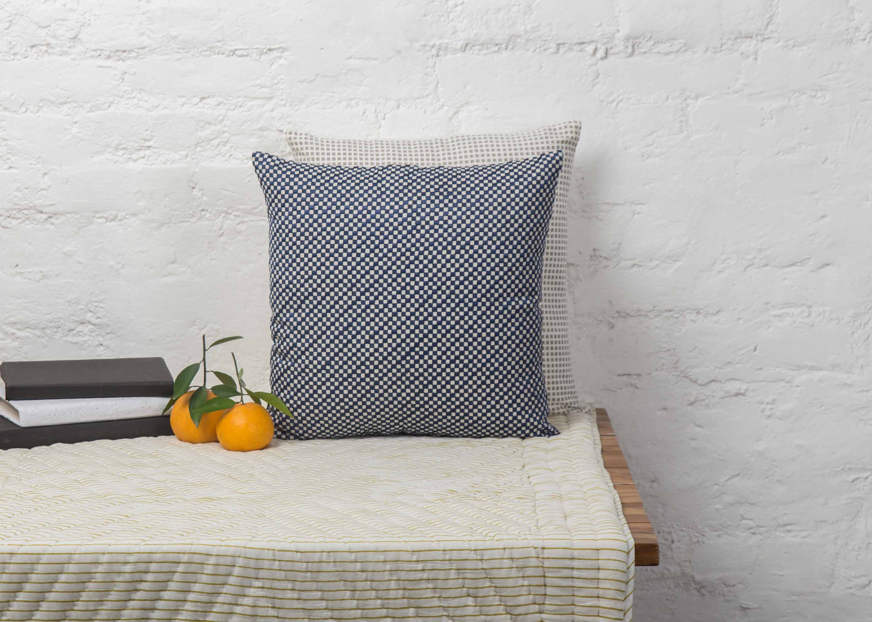Verandah Lattice Cushion Cover - Indigo - Image 3