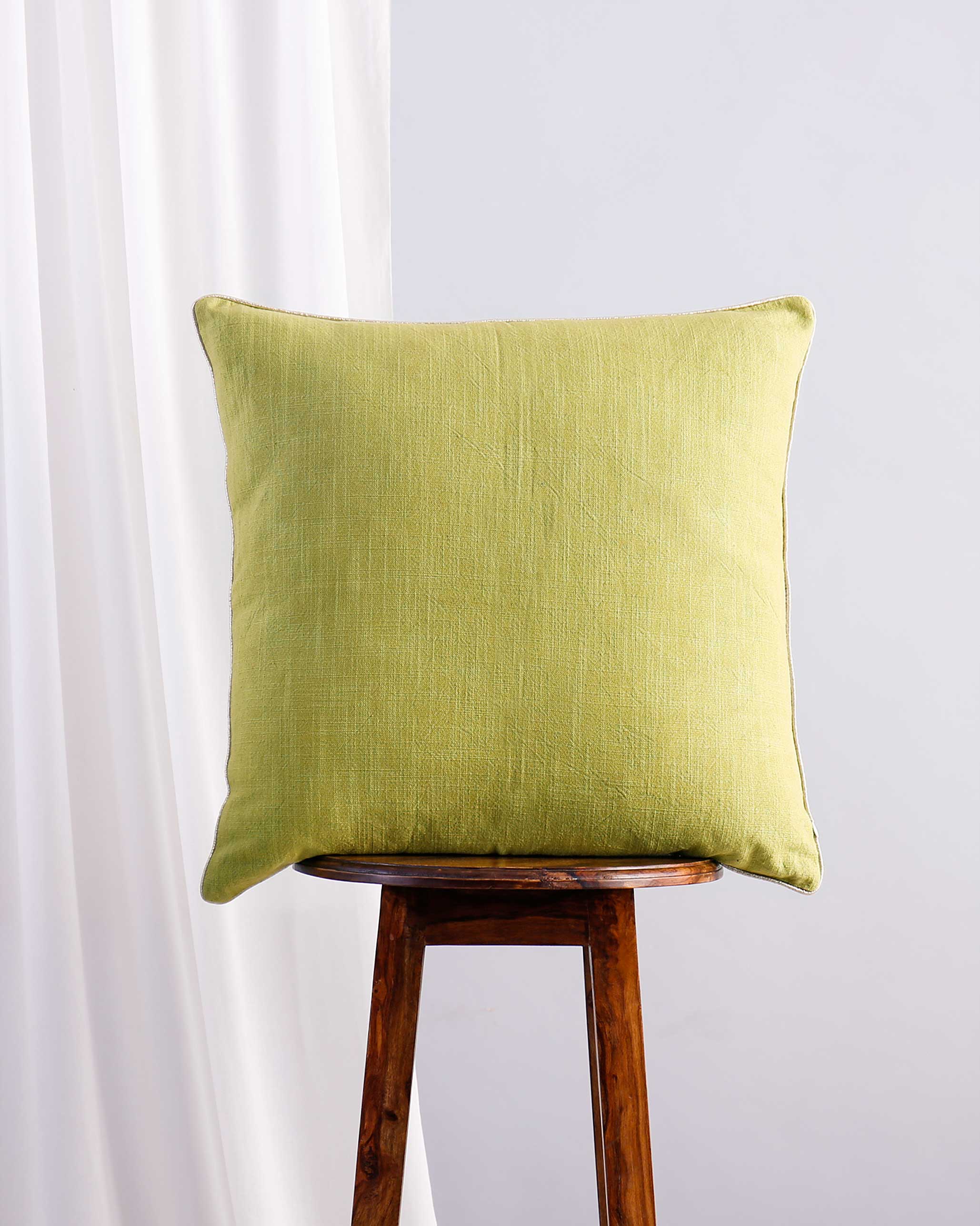 Verandah Reversible Cushion Cover - Aqua & Lime - Image 2