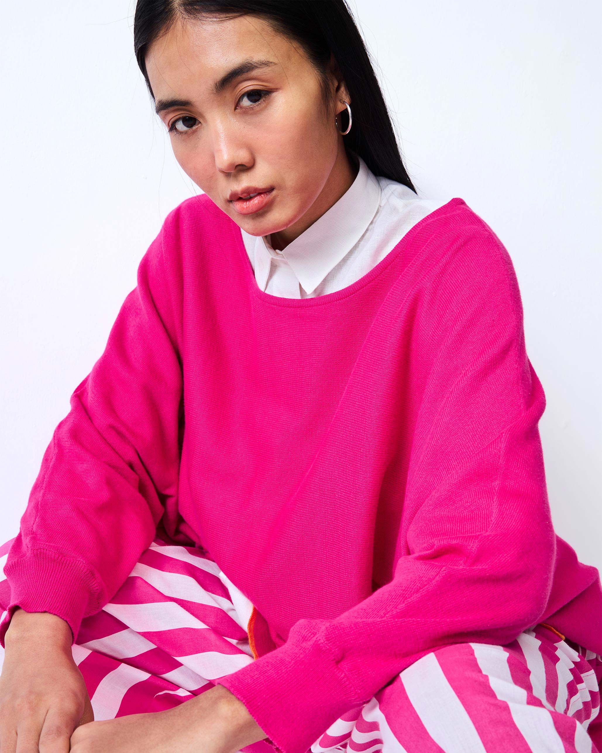 Victoria Boatneck Pullover - Fuchsia - Image 3
