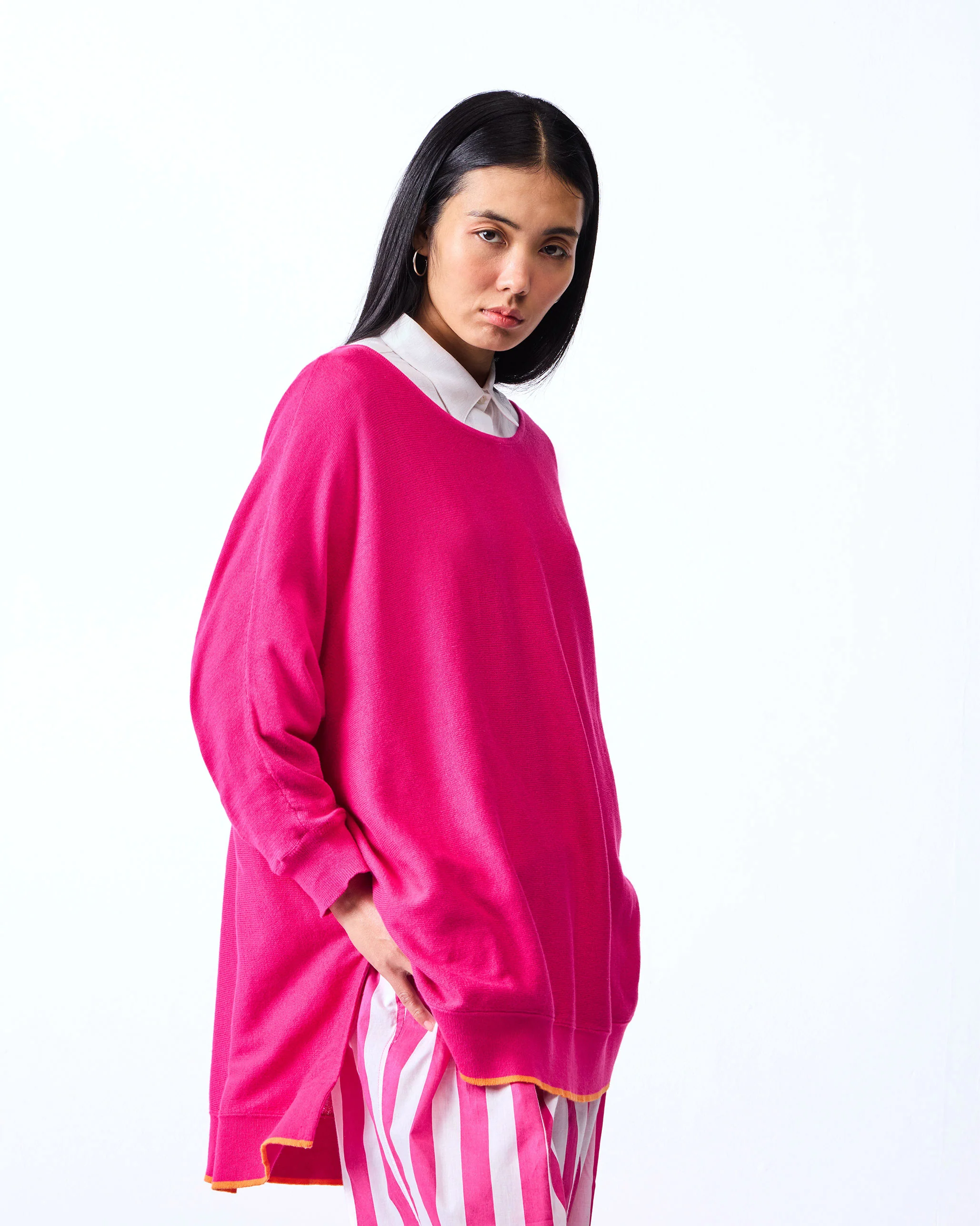 Victoria Boatneck Pullover - Fuchsia - Image 5