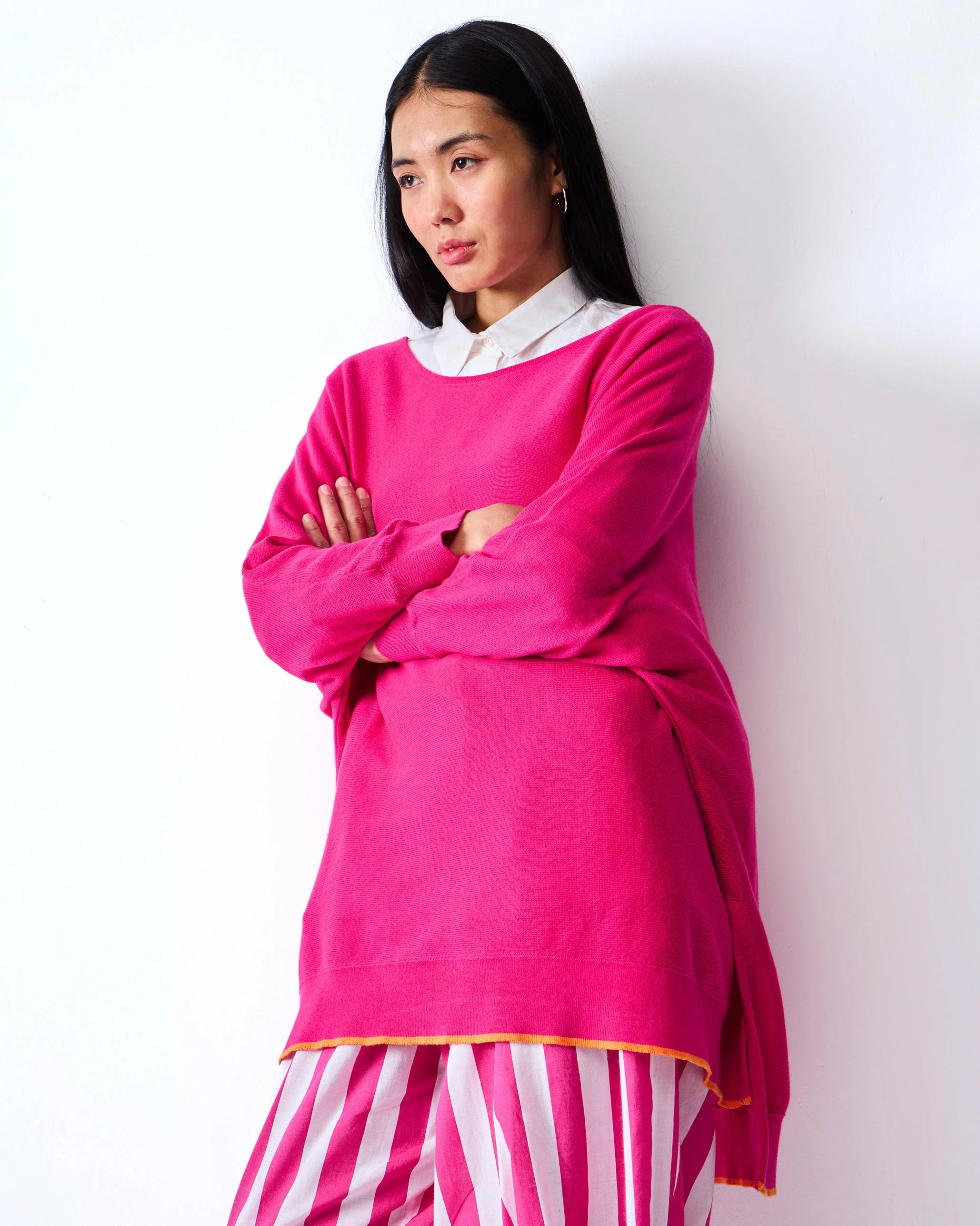 Victoria Boatneck Pullover - Fuchsia - Image 6