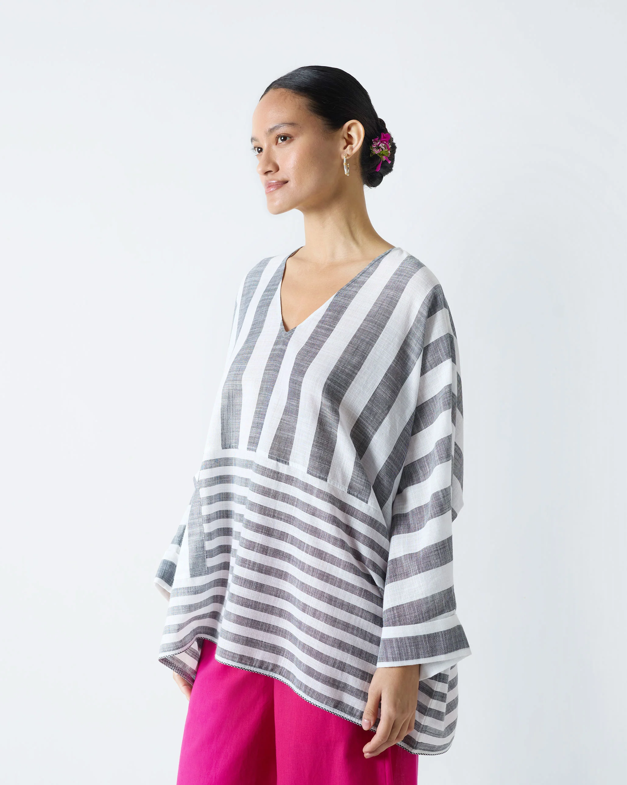 Victory Top - Charcoal & White Stripes - Image 2
