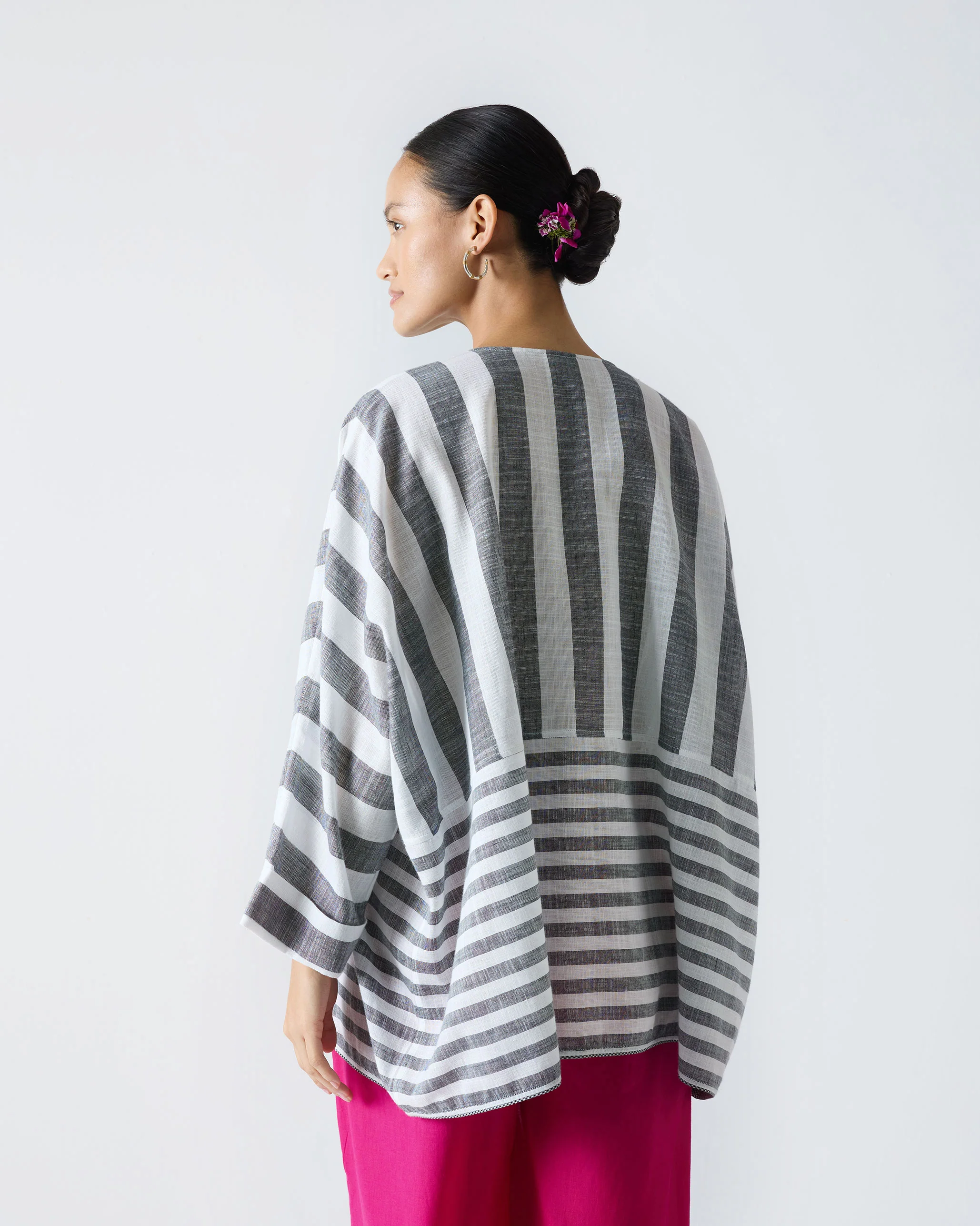 Victory Top - Charcoal & White Stripes - Image 4