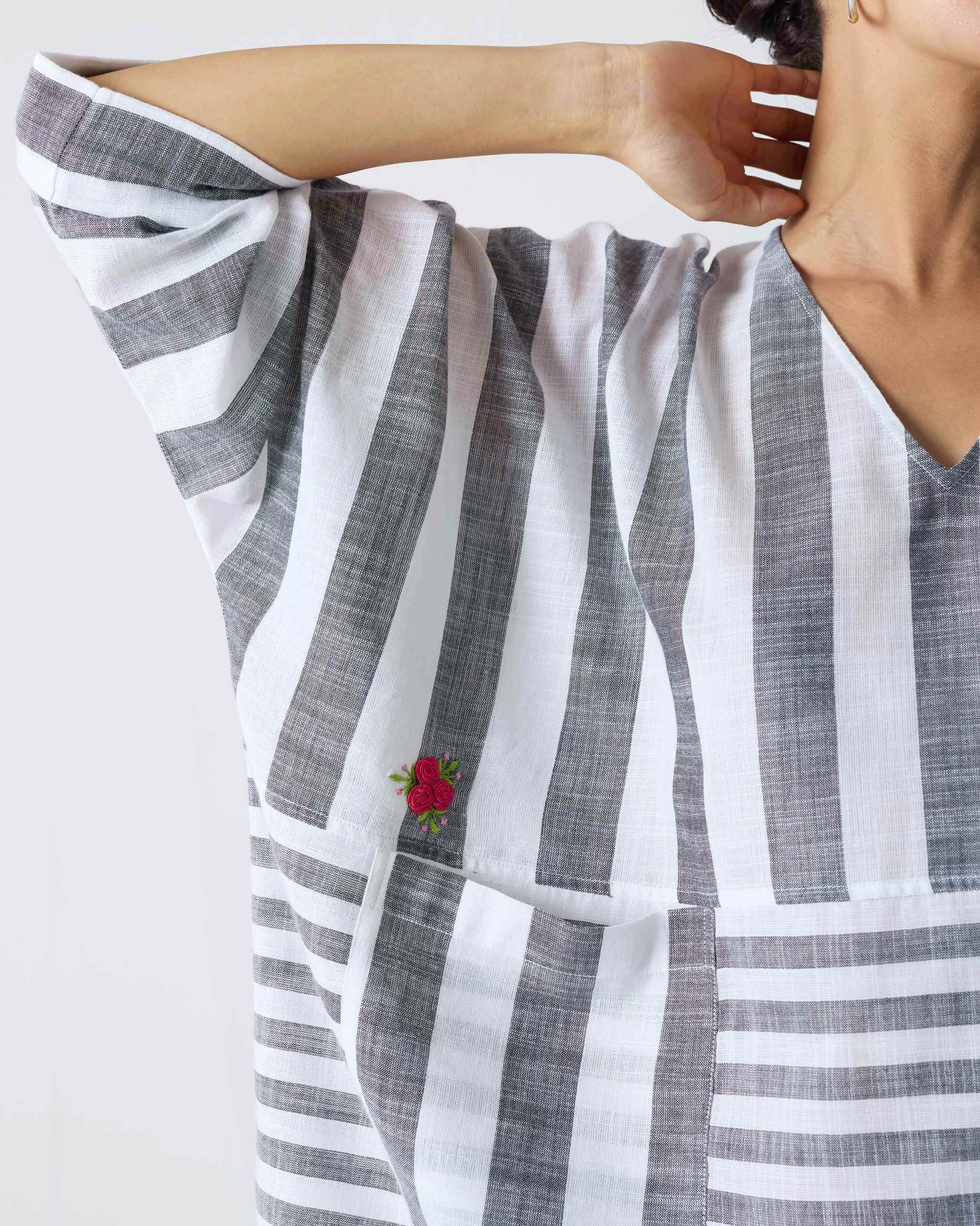 Victory Top - Charcoal & White Stripes - Image 5