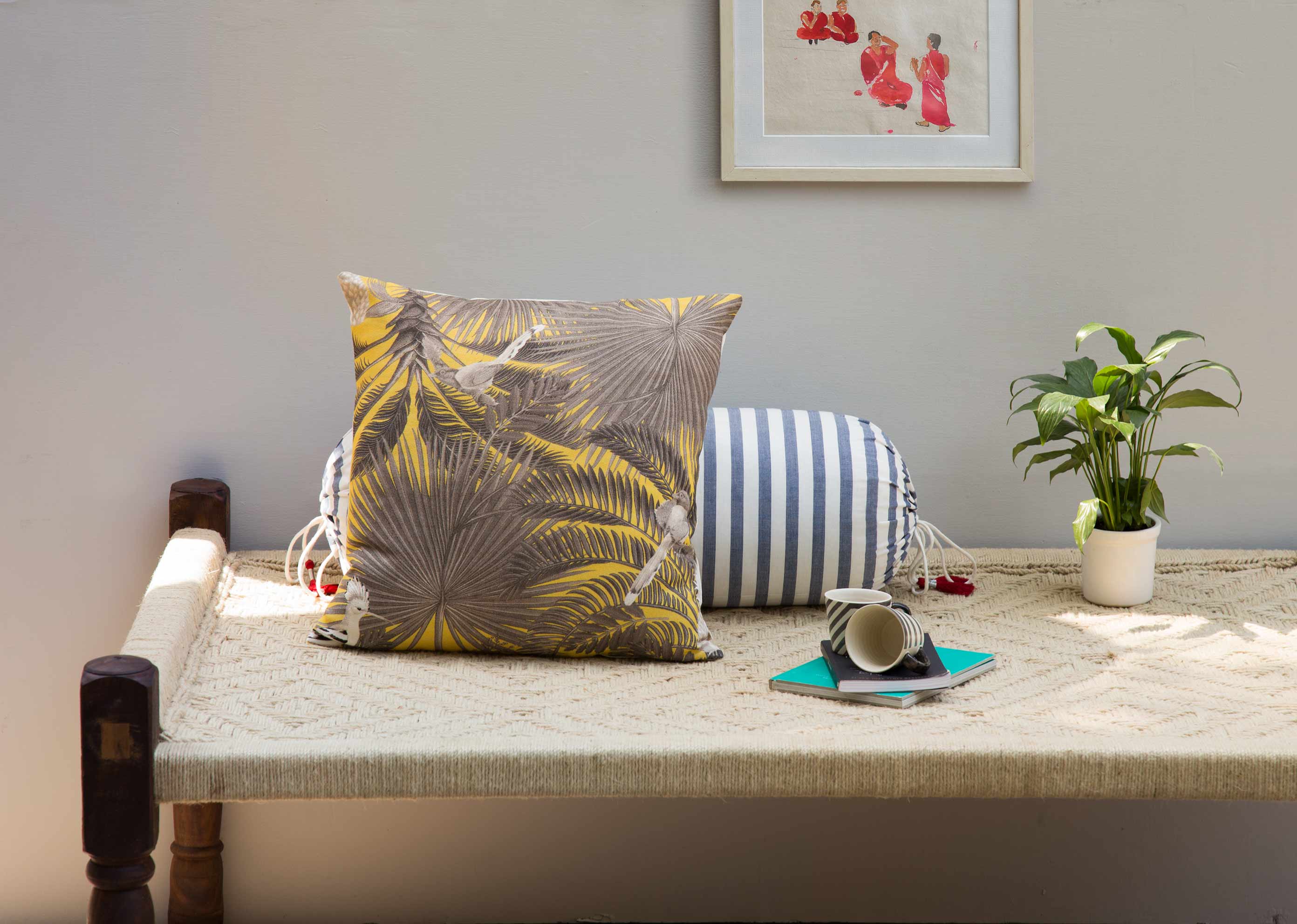 Viyan Cushion Cover - Yellow - Image 3