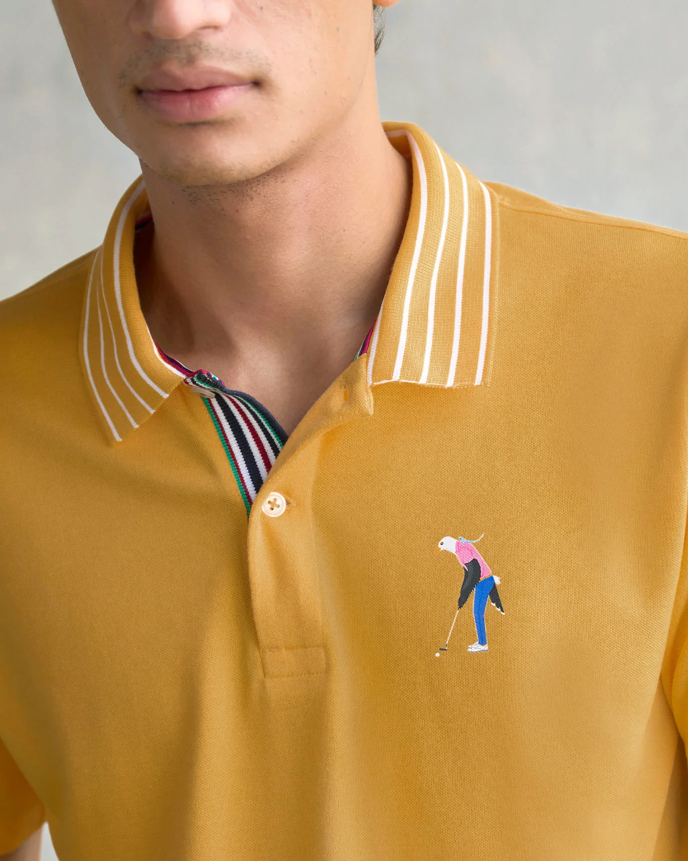 Volley Polo T-Shirt - Ochre - Image 2
