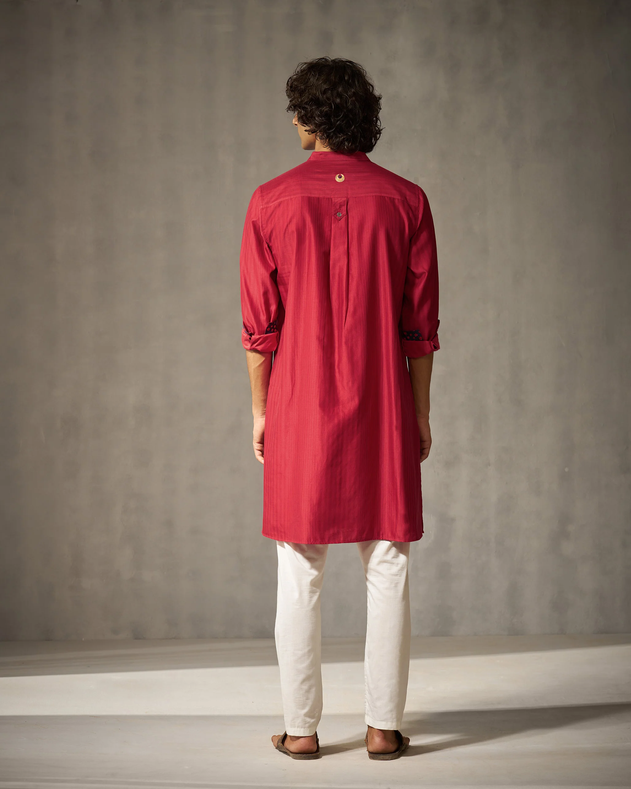 Voyage Kurta - Red Stripes - Image 4