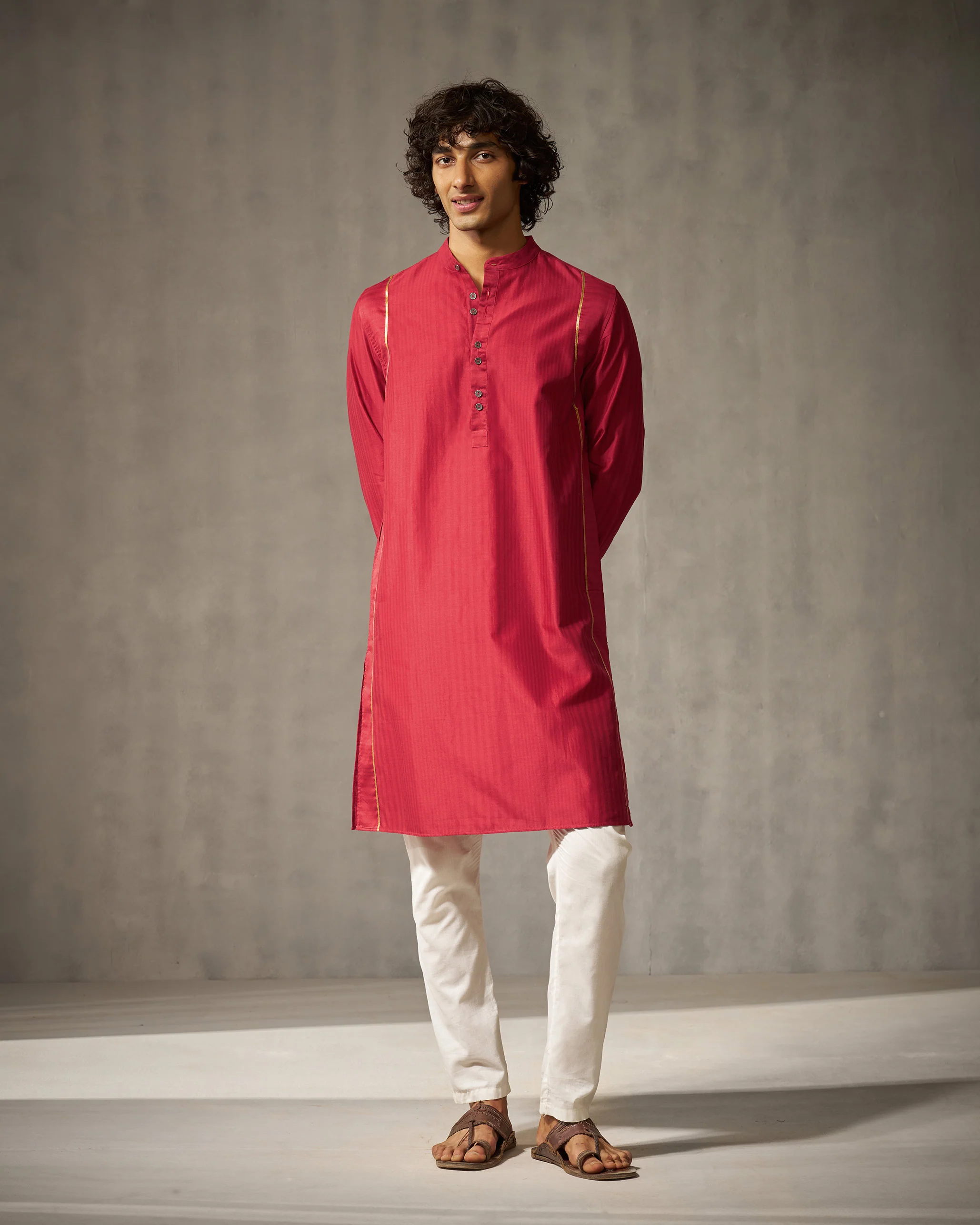 Voyage Kurta - Red Stripes - Image 6