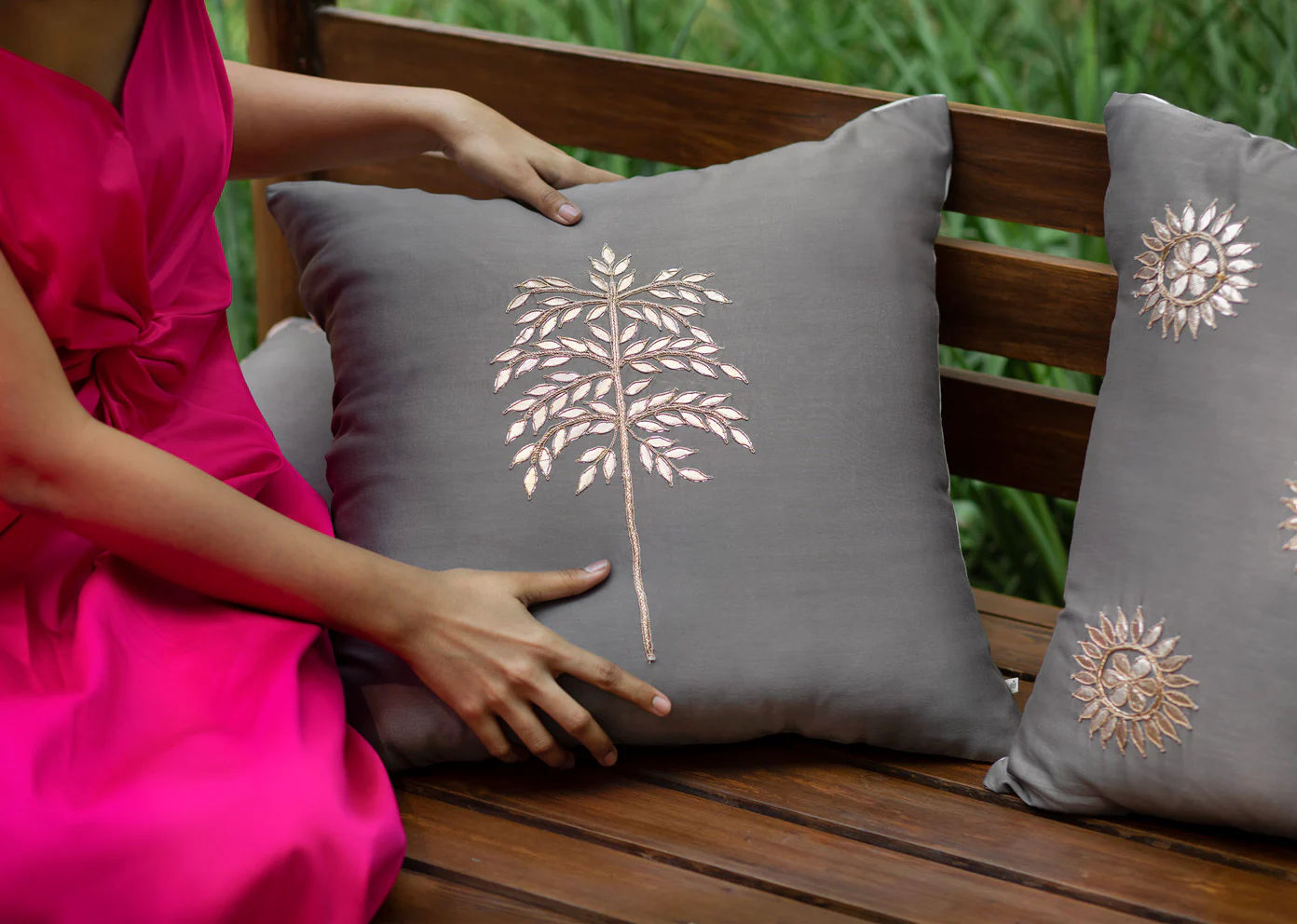 Vriksh Cushion Cover - Soft grey - Image 3