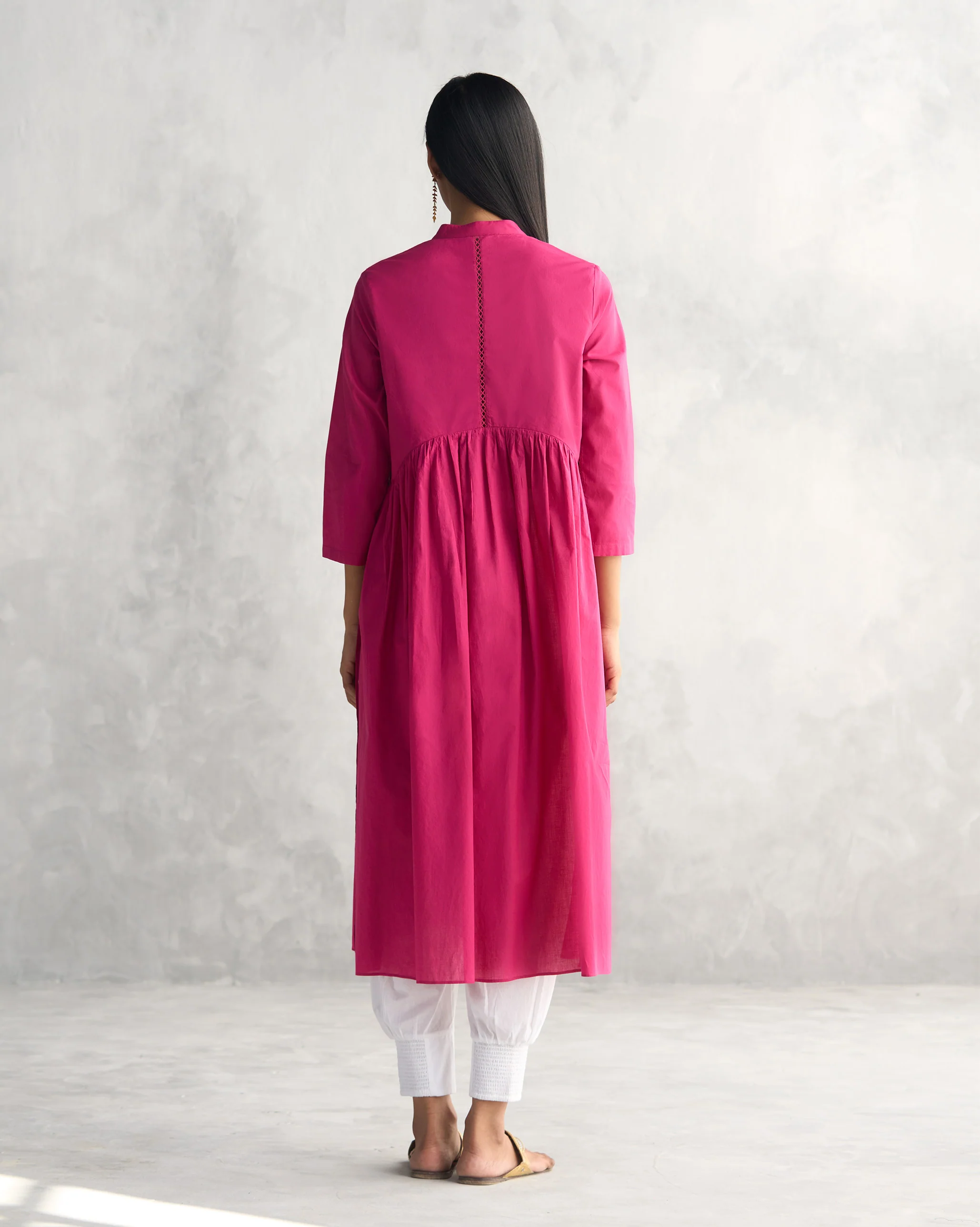 Waist Gathered Kurta - Berry - Image 6