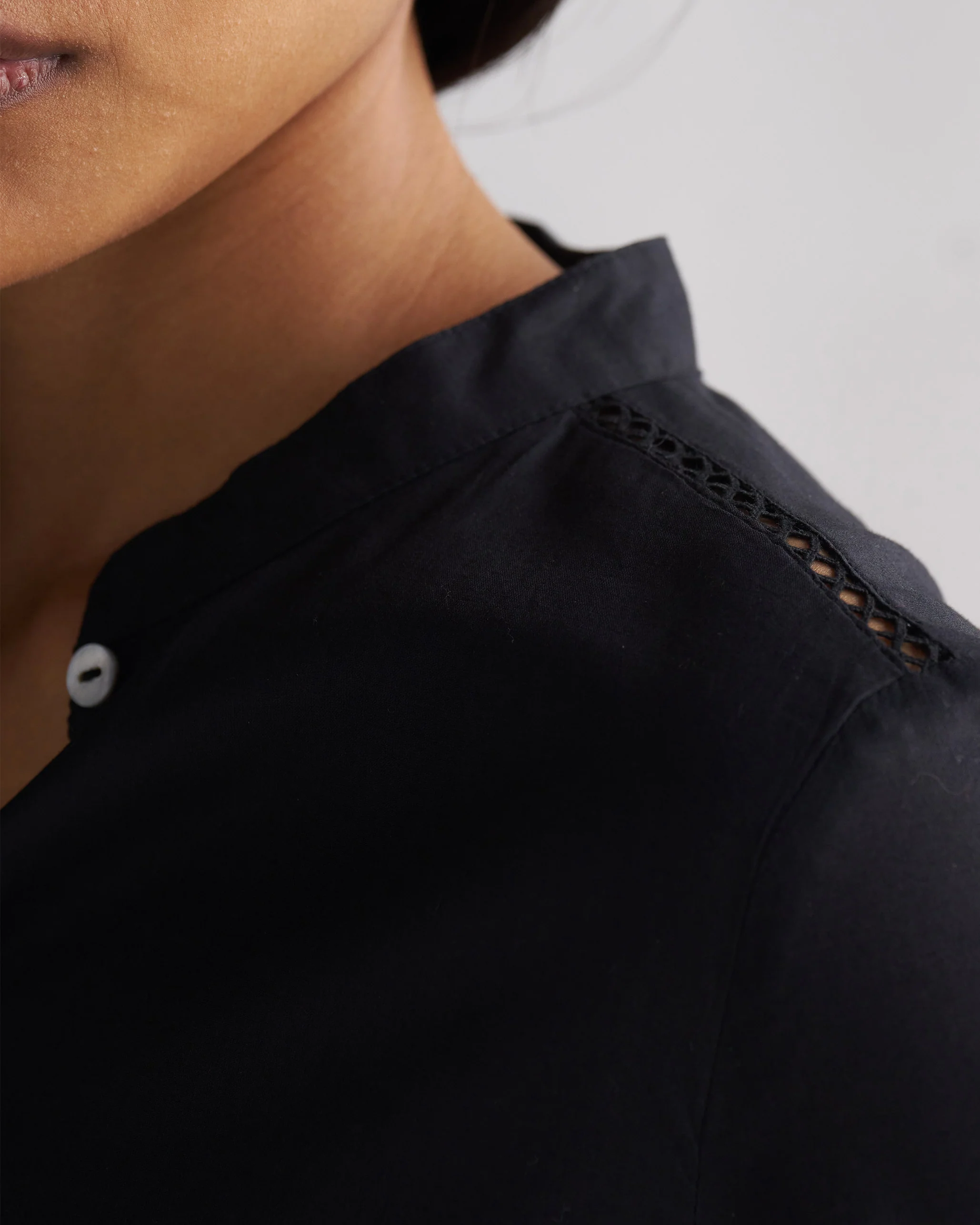 Waist Gathered Kurta - Black - Image 3