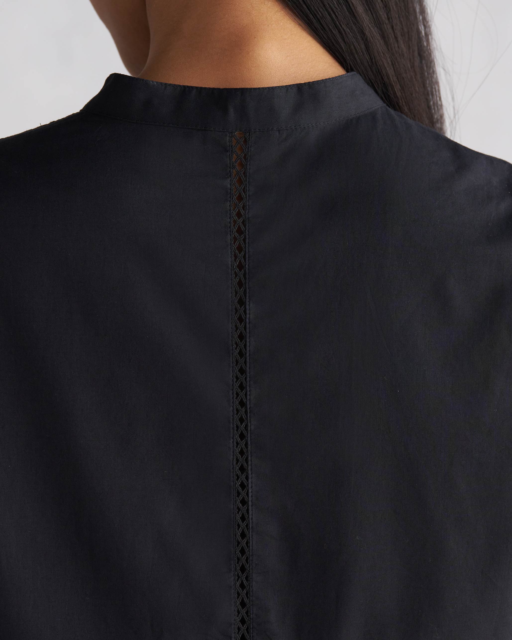 Waist Gathered Kurta - Black - Image 4