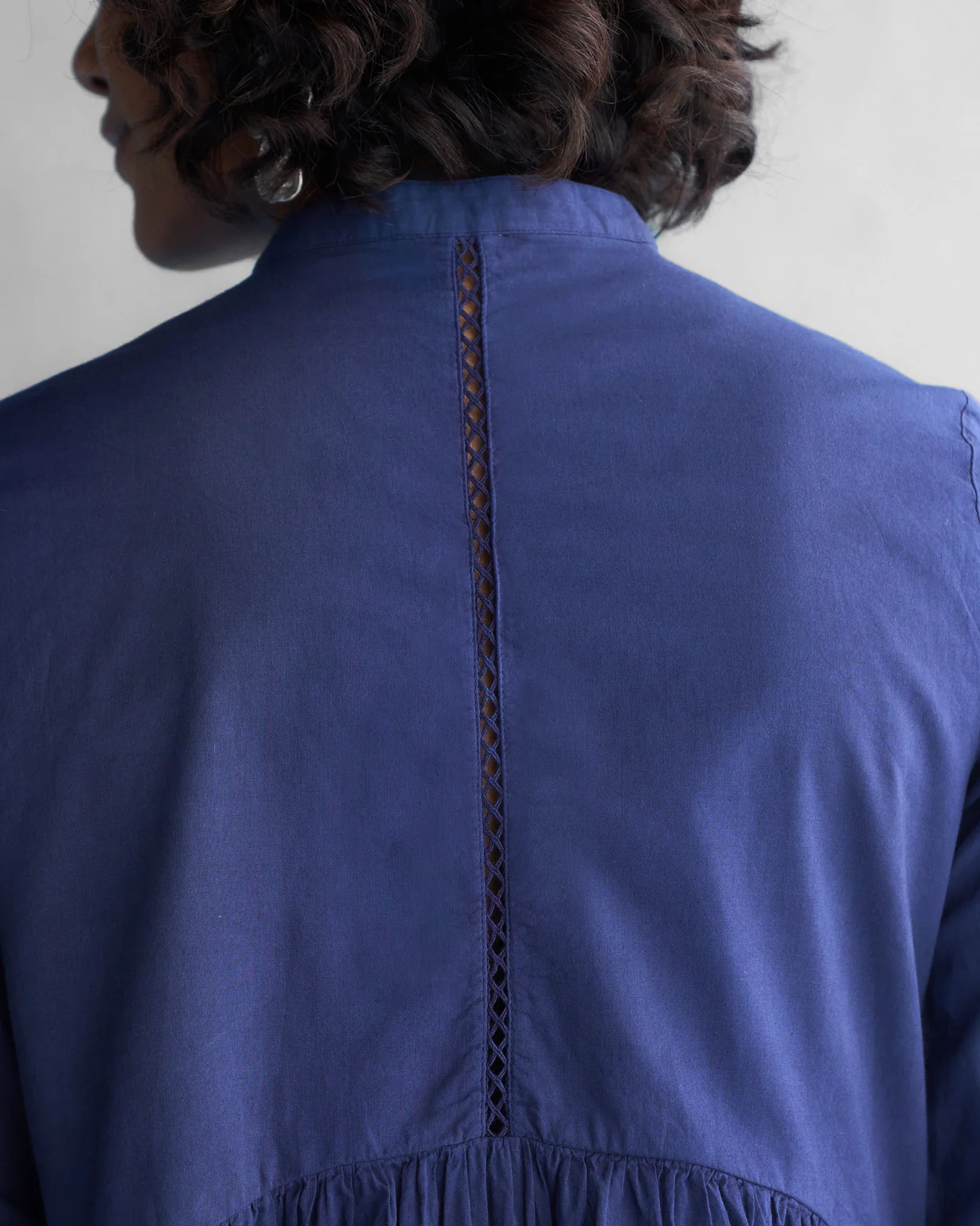 Waist Gathered Kurta - Blue - Image 4