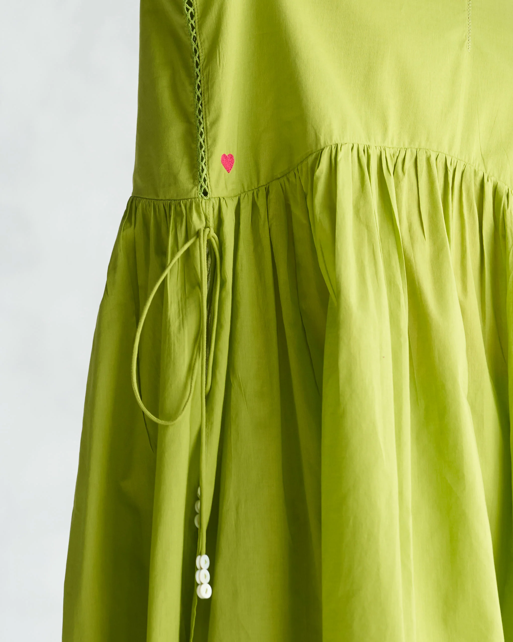 Waist Gathered Kurta - Lime - Image 2