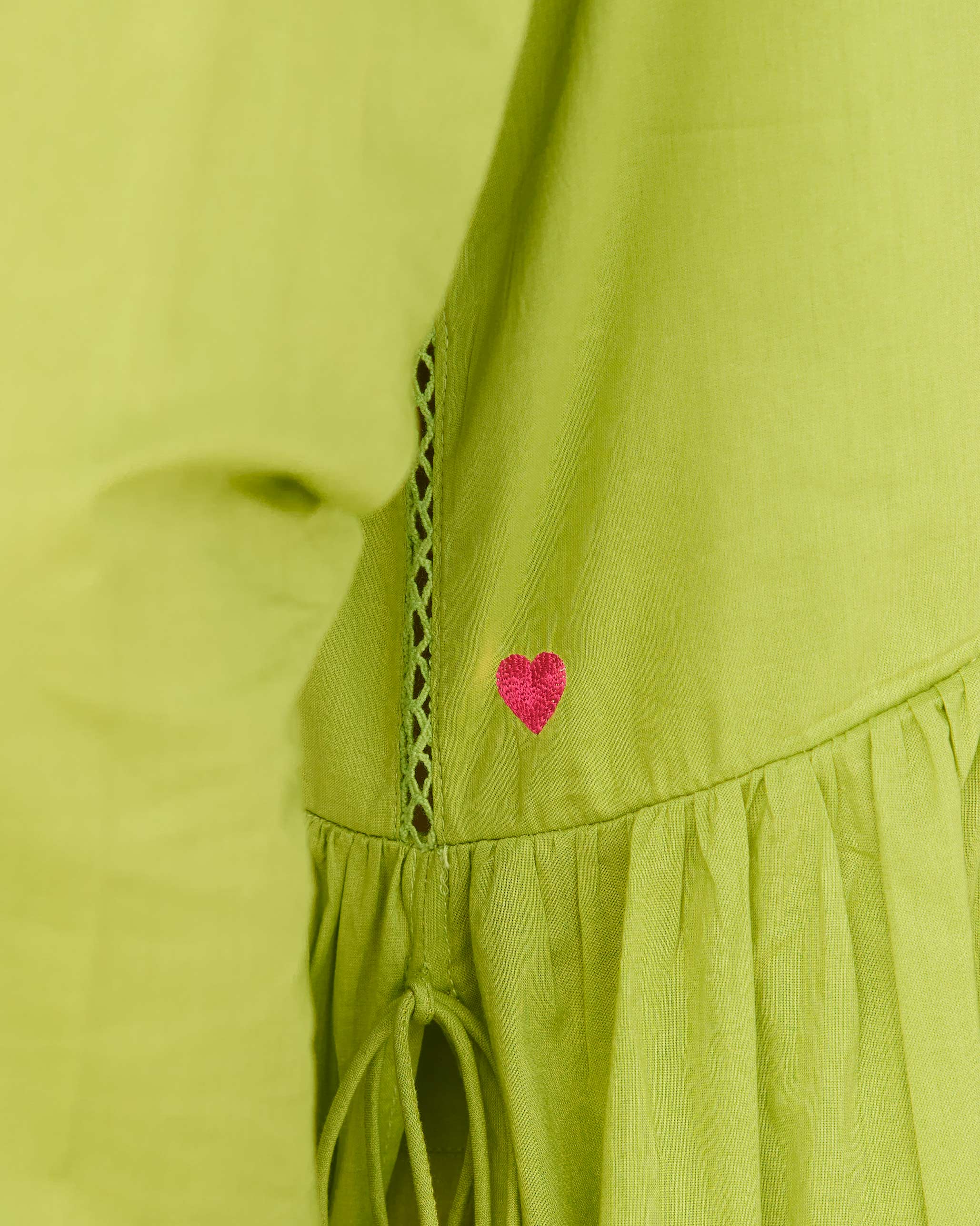 Waist Gathered Kurta - Lime - Image 5