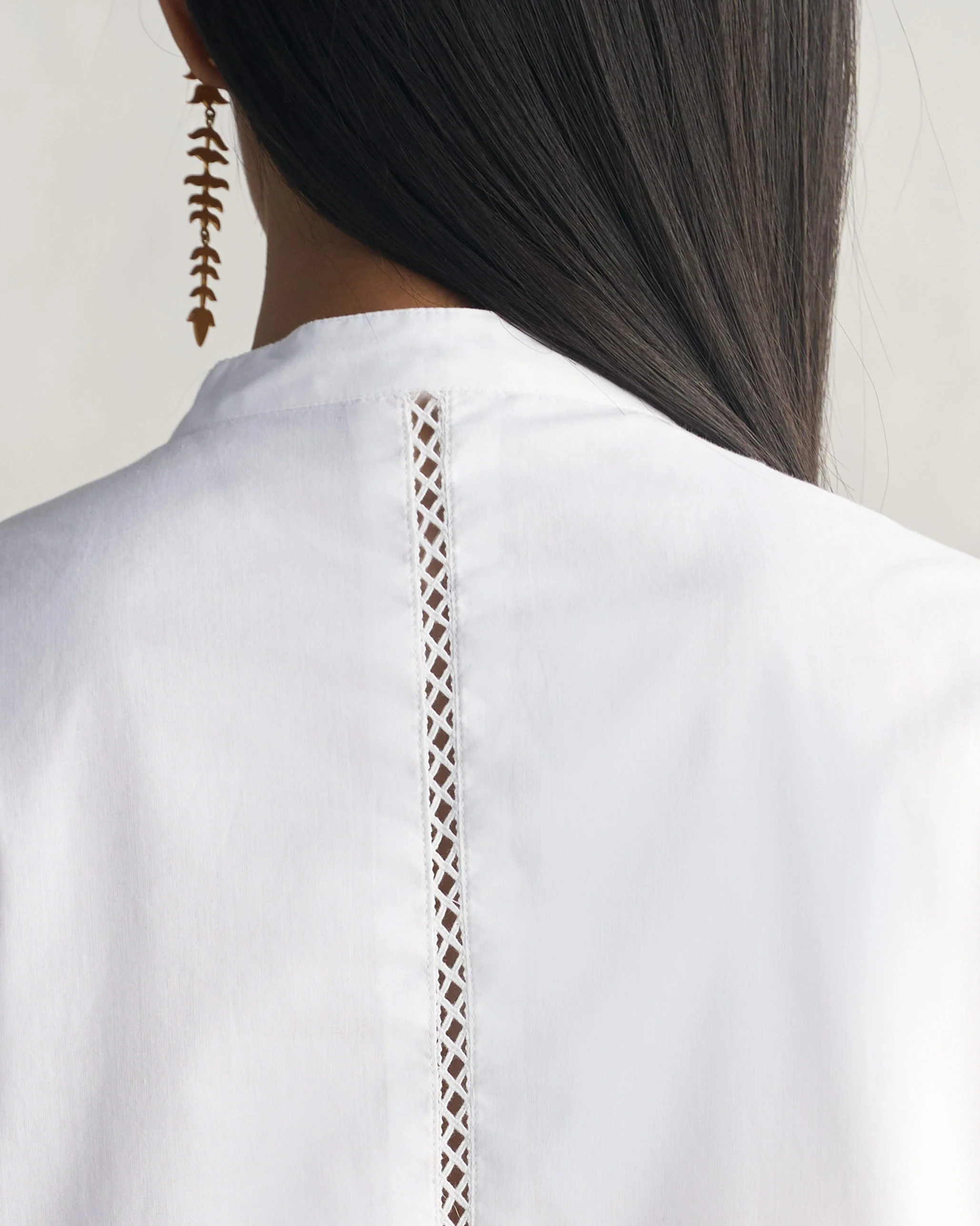 Waist Gathered Kurta - White - Image 6