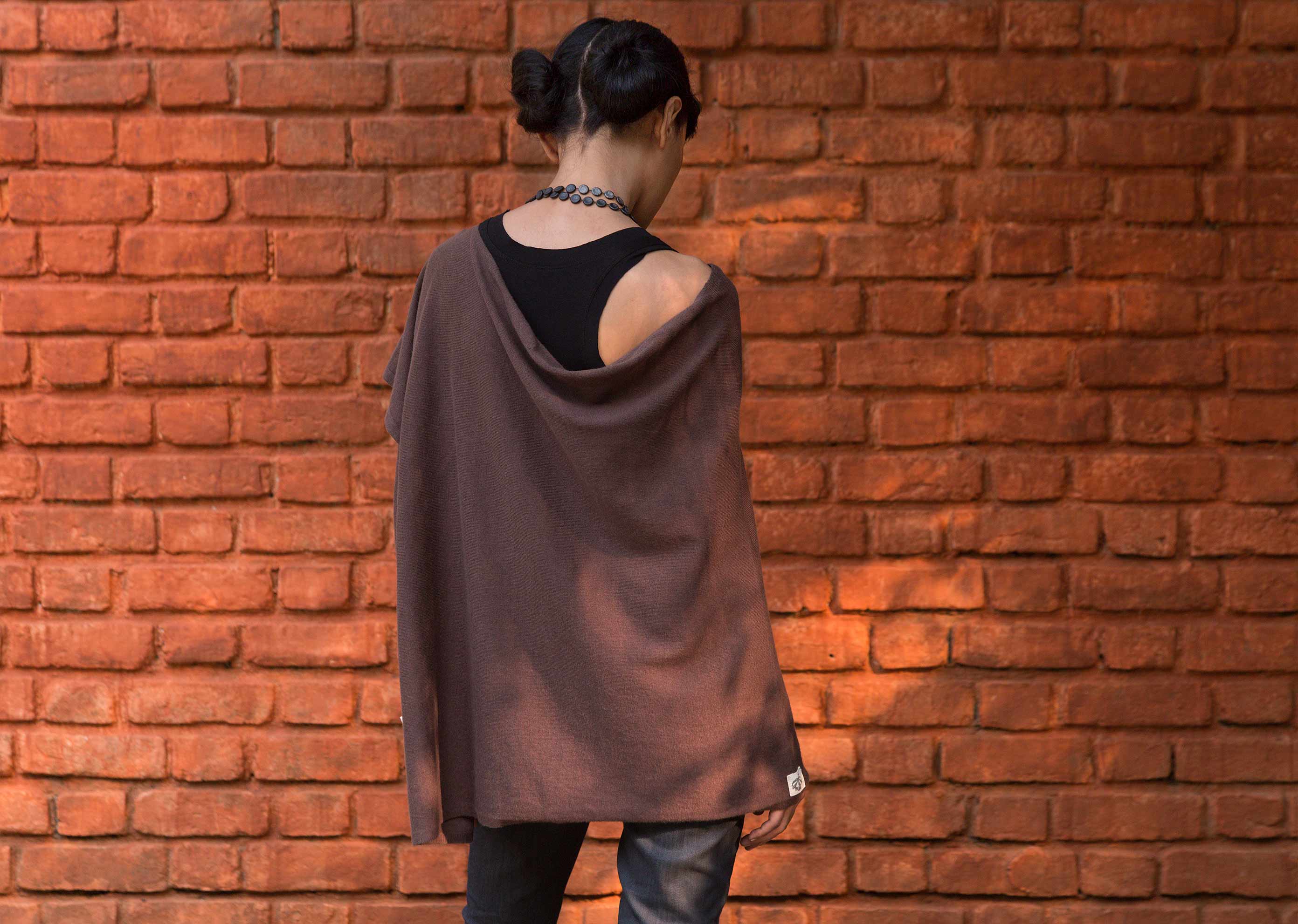 Waterfall Poncho - Brown - Image 3