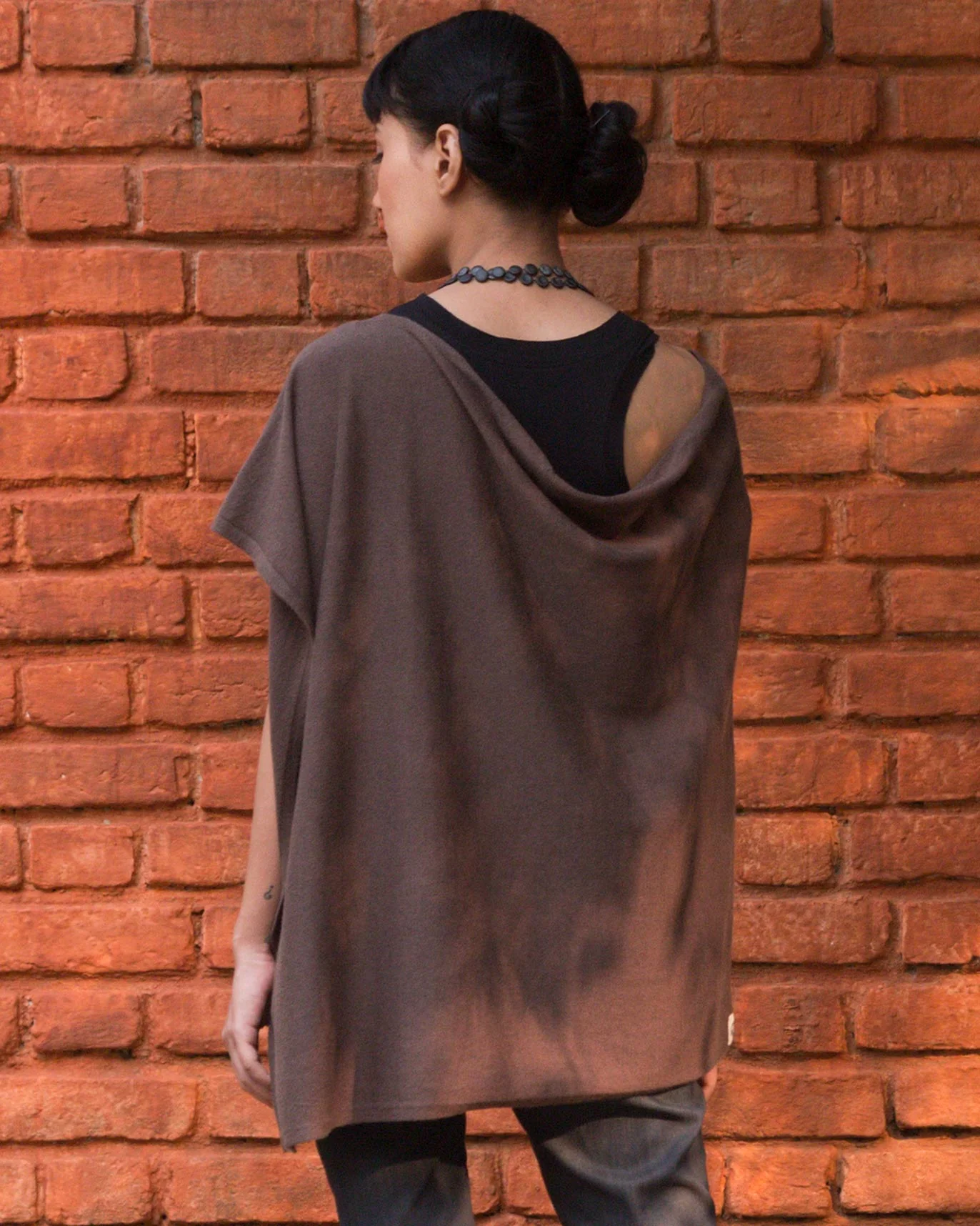 Waterfall Poncho - Brown - Image 4