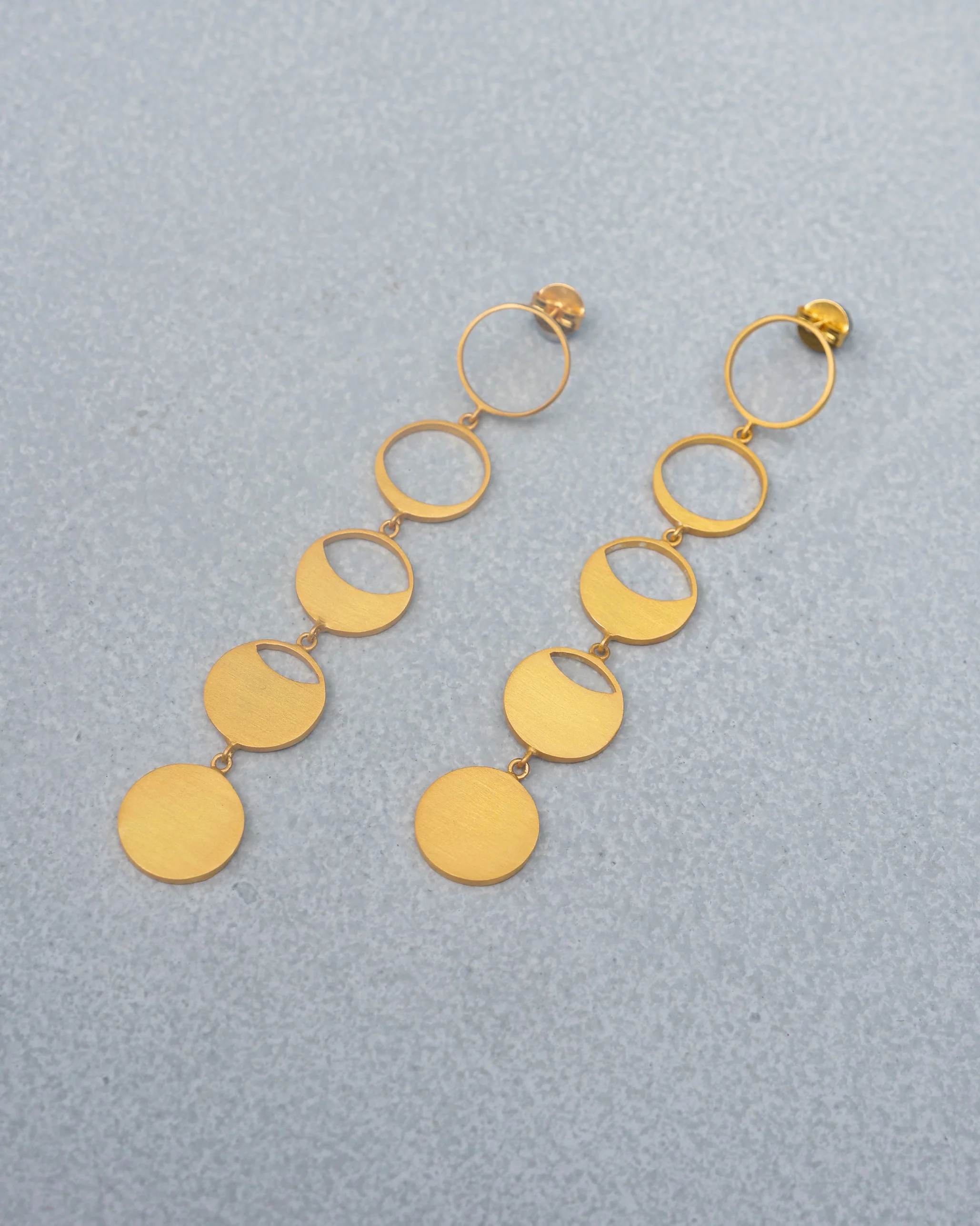 Waxing Moon Danglers - Gold - Image 3