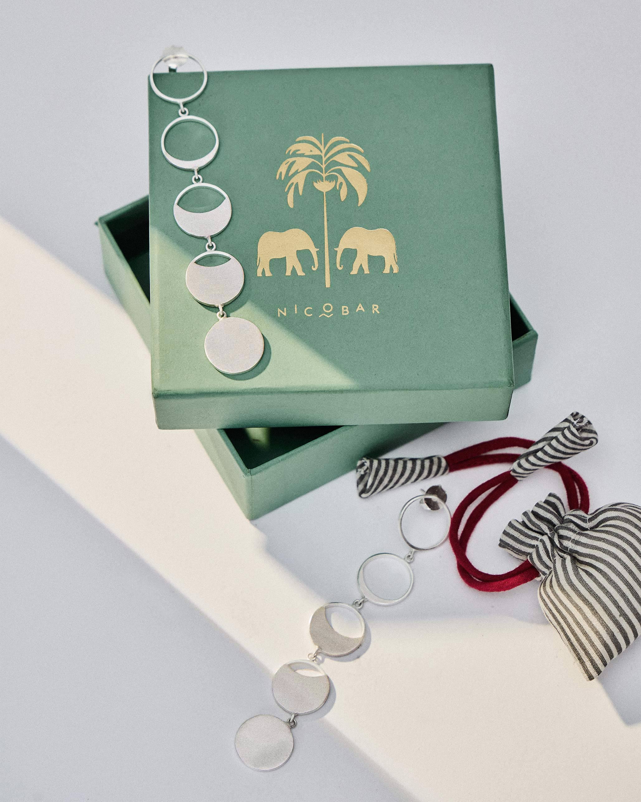 Waxing Moon Danglers - Silver - Image 4