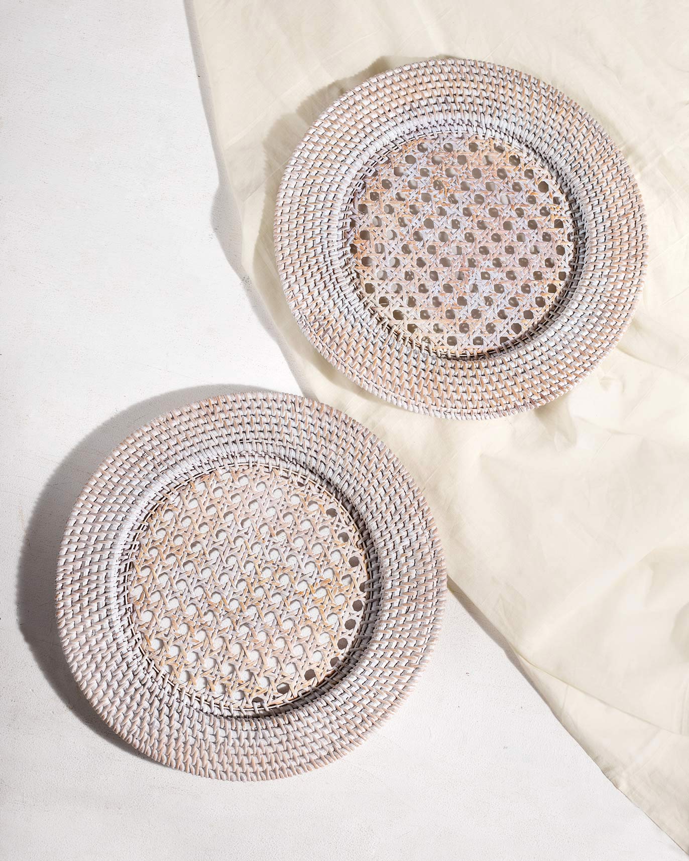 Whitewash Rattan Chargers (Set of 2) - Image 4