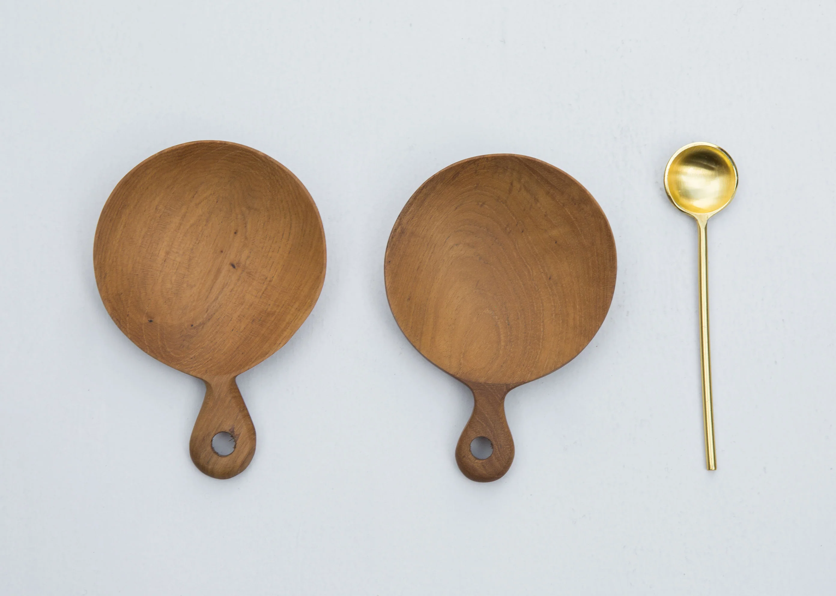 Wooden Salt & Pepper Set with Spoon - Image 3