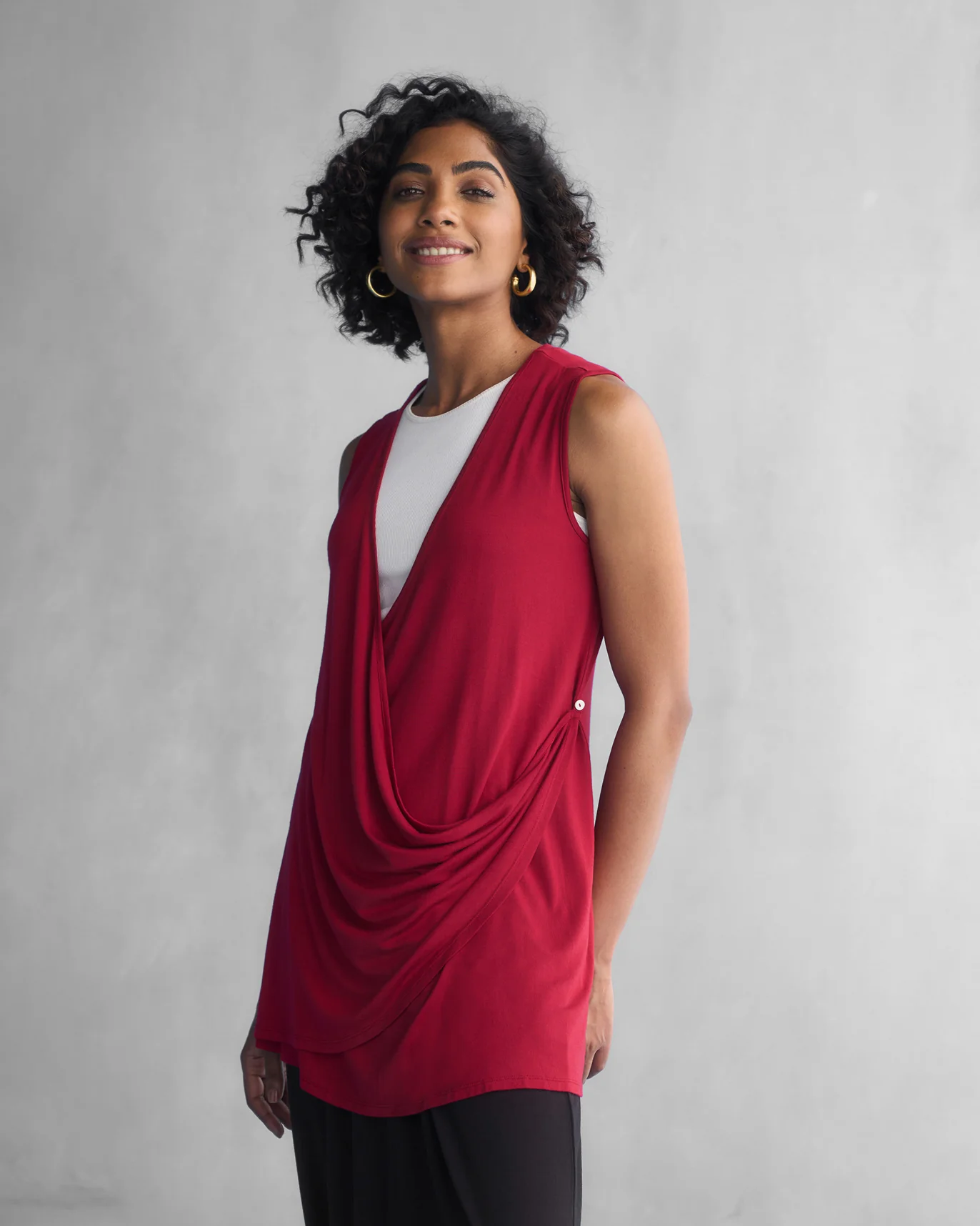 Wrap Front Top - Red - Image 3