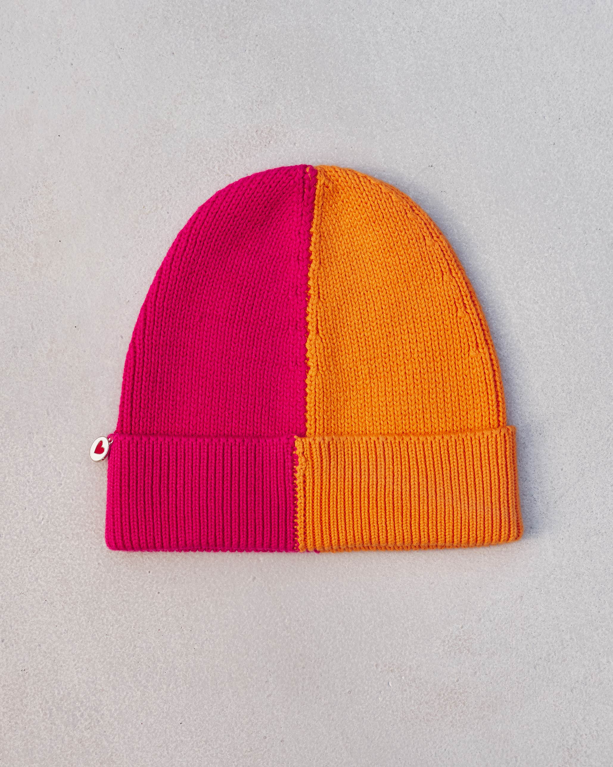 Yin-Yan Beanie - Orange & Fuchsia - Image 3