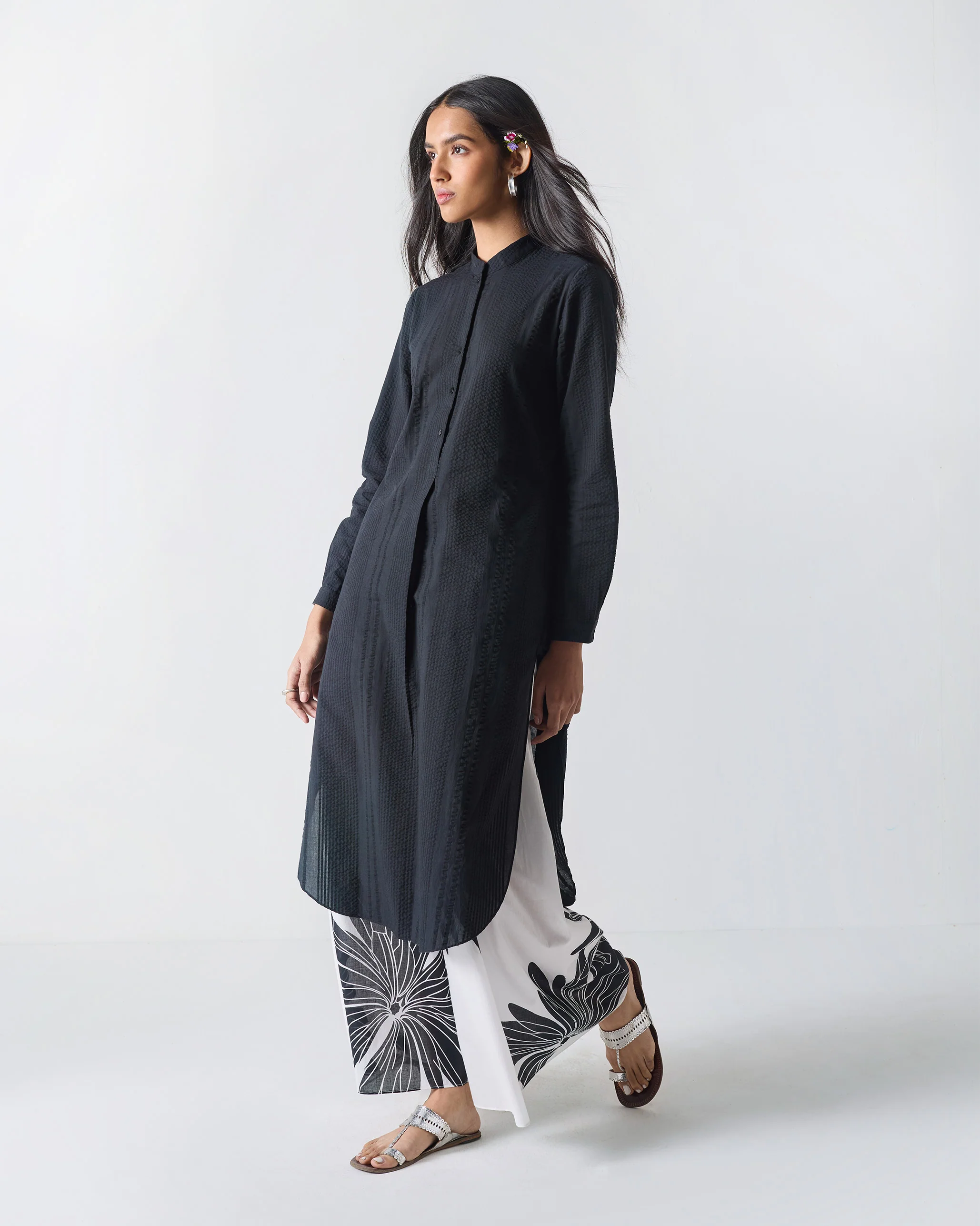 Yoi Hem Pants - Black & White - Image 4