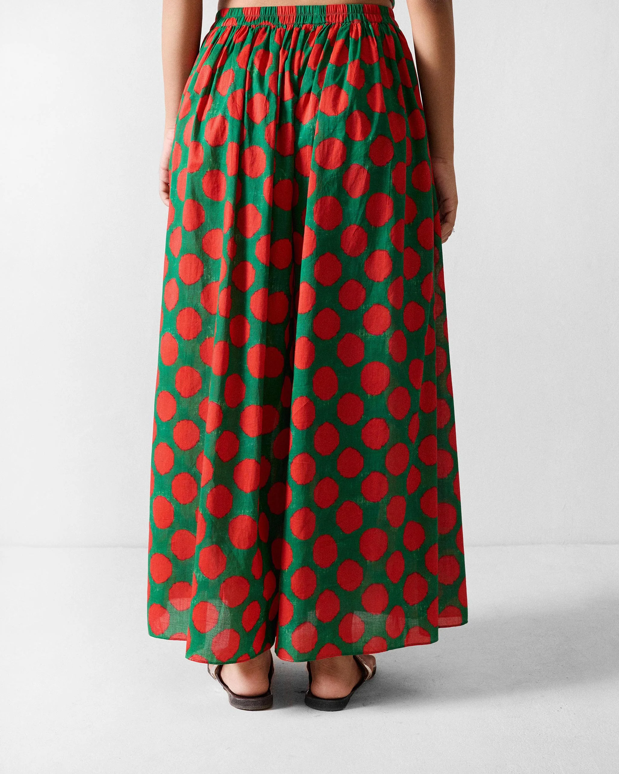 Yoi Hem Pants - Red & Green Printed - Image 2