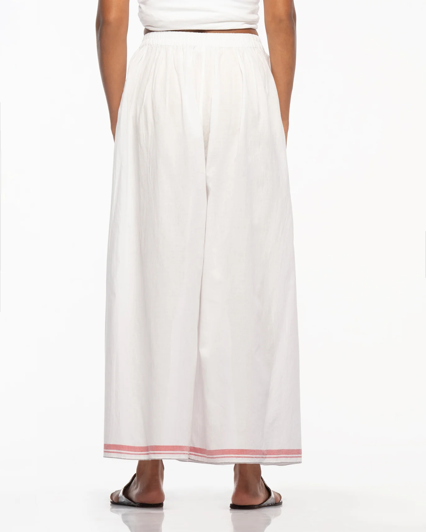 Yoi Hem Pants - White & Red - Image 3